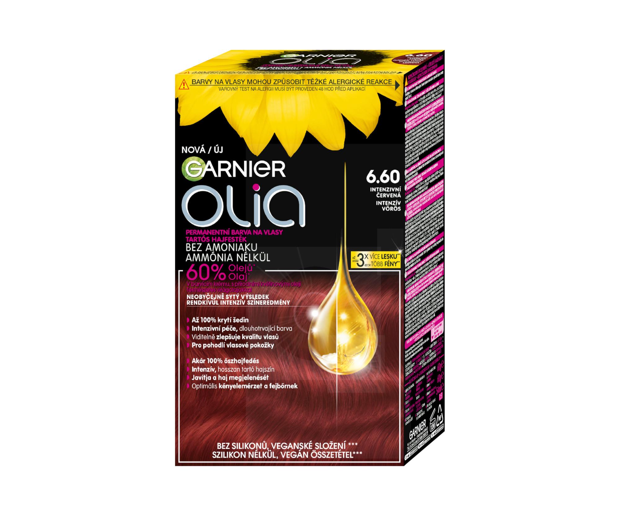 E-shop Permanentná olejová farba Garnier Olia 6.60 intenzívna červená + darček zadarmo