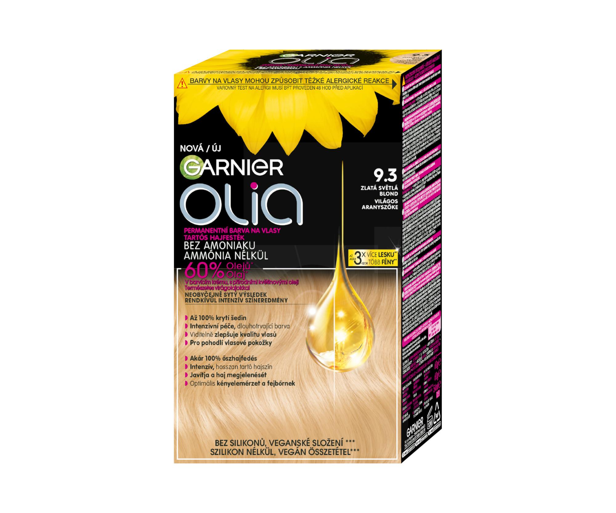 E-shop Permanentná olejová farba Garnier Olia 9.3 zlatá svetlá blond + darček zadarmo
