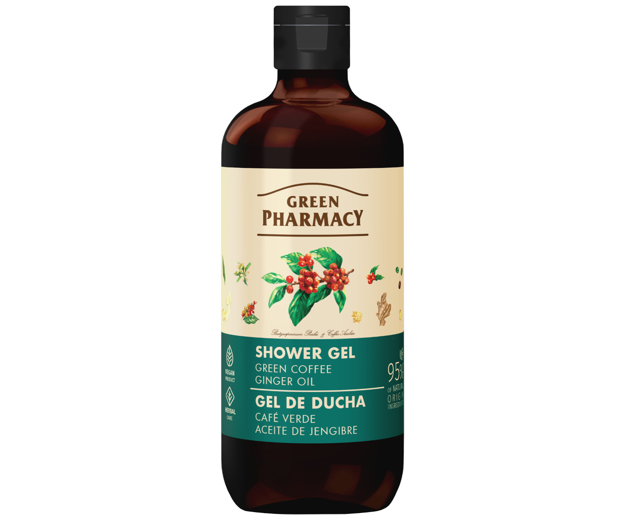 E-shop Sprchový gél so zelenou kávou a zázvorovým olejom Green Pharmacy Shower Gel - 500 ml