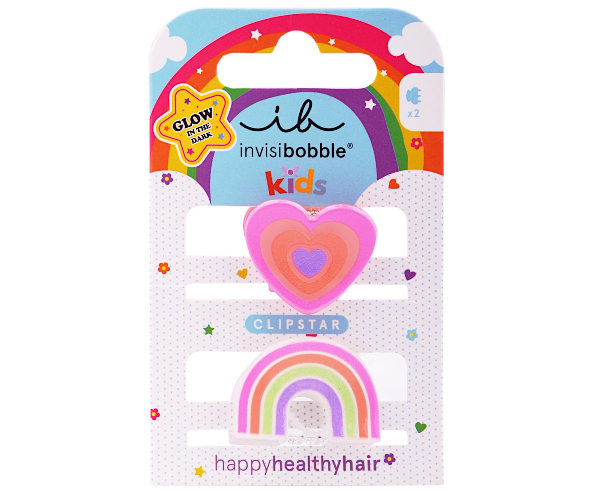 E-shop Detské veselé škripčeky do vlasov Invisibobble Clipstar Happy Heart - 2 ks