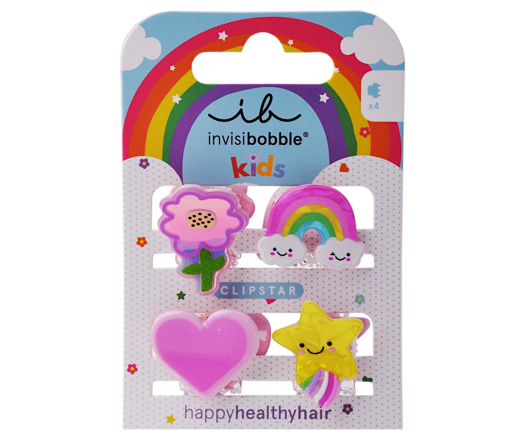 E-shop Detské veselé škripčeky do vlasov Invisibobble Clipstar Happy World - 4 ks + darček zadarmo