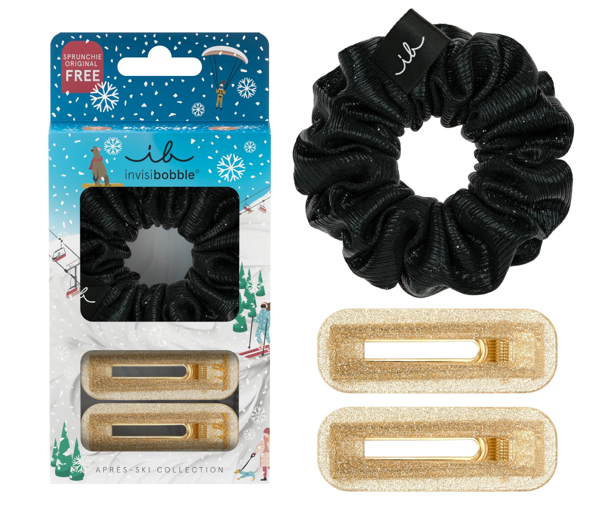 E-shop Sada ozdobnej špirálovej gumičky a ozdobných sponiek Invisibobble Aprés-Ski Date Night + darček zadarmo