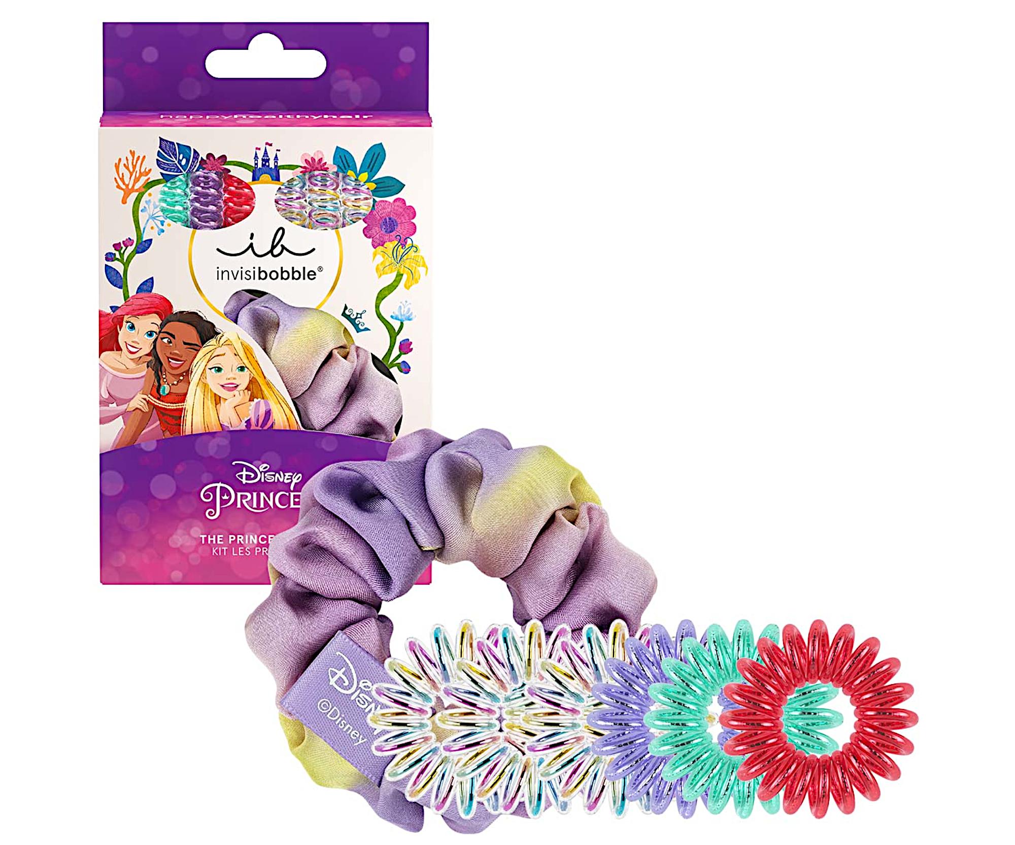 E-shop Detská sada farebných ozdobných špirálových gumičiek Invisibobble Disney The Princesses Set (IB-SET-OT-3-1018) + darček zadarmo