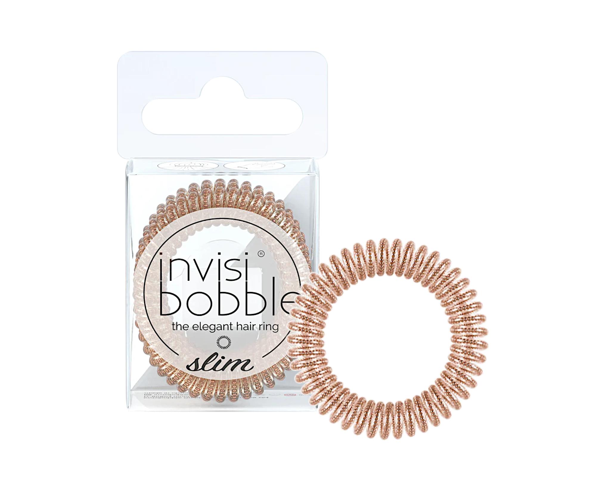 E-shop Tenká špirálová gumička do vlasov Invisibobble Slim Of Bronze and Beads - bronzová, 3 ks (IB-SL-PA-1-1002)