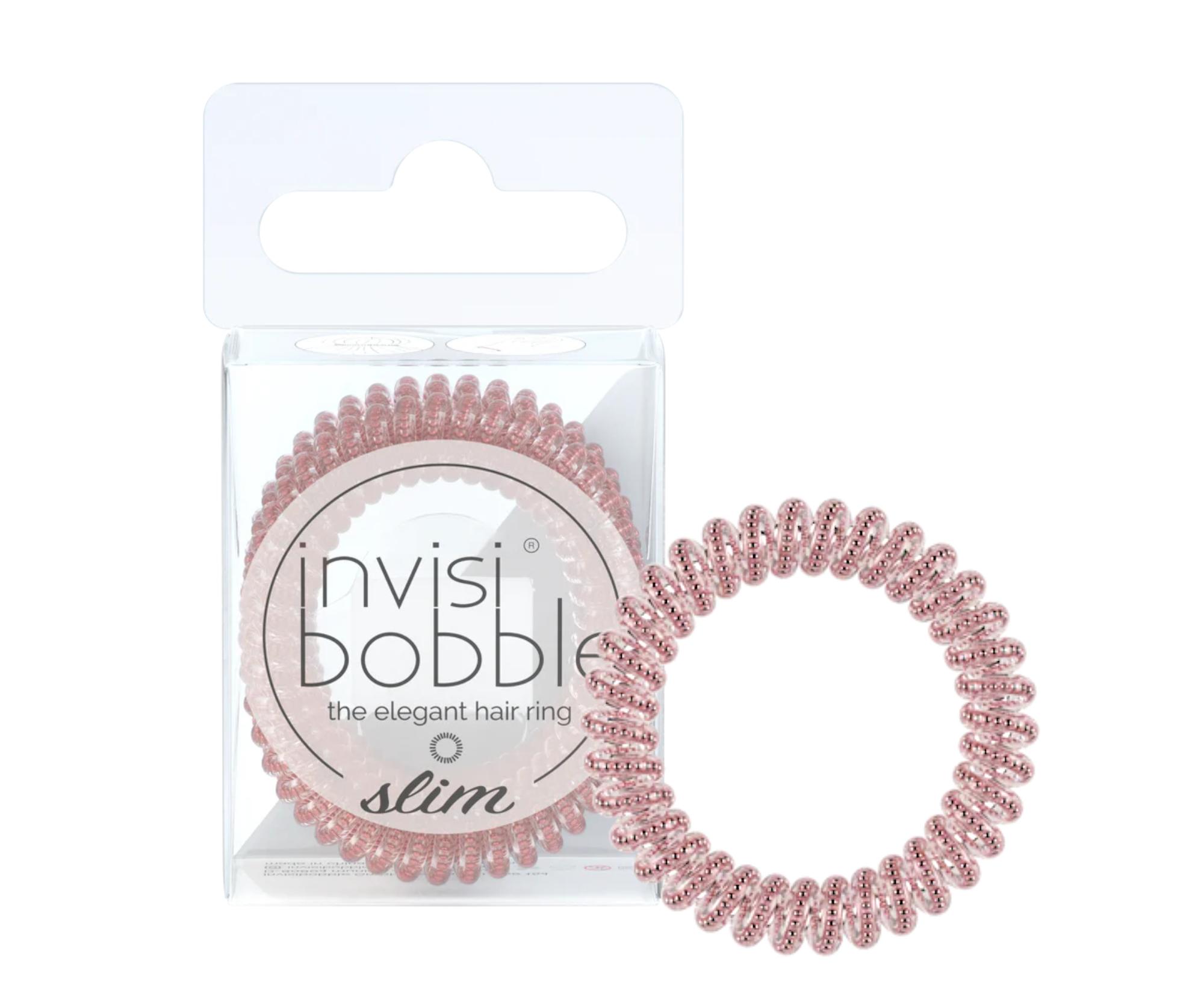 E-shop Tenká špirálová gumička do vlasov Invisibobble Slim Pink Monocle - ružová, 3 ks (IB-SL-PA-1-1005) + darček zadarmo