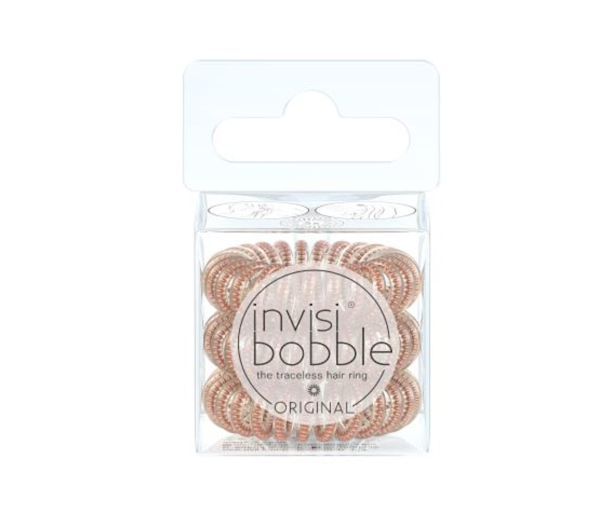 E-shop Špirálová gumička do vlasov Invisibobble Original Bronze and Beads - bronzová s korálkami, 3 ks (IB-OR-PA-1-1002) + darček zadarmo