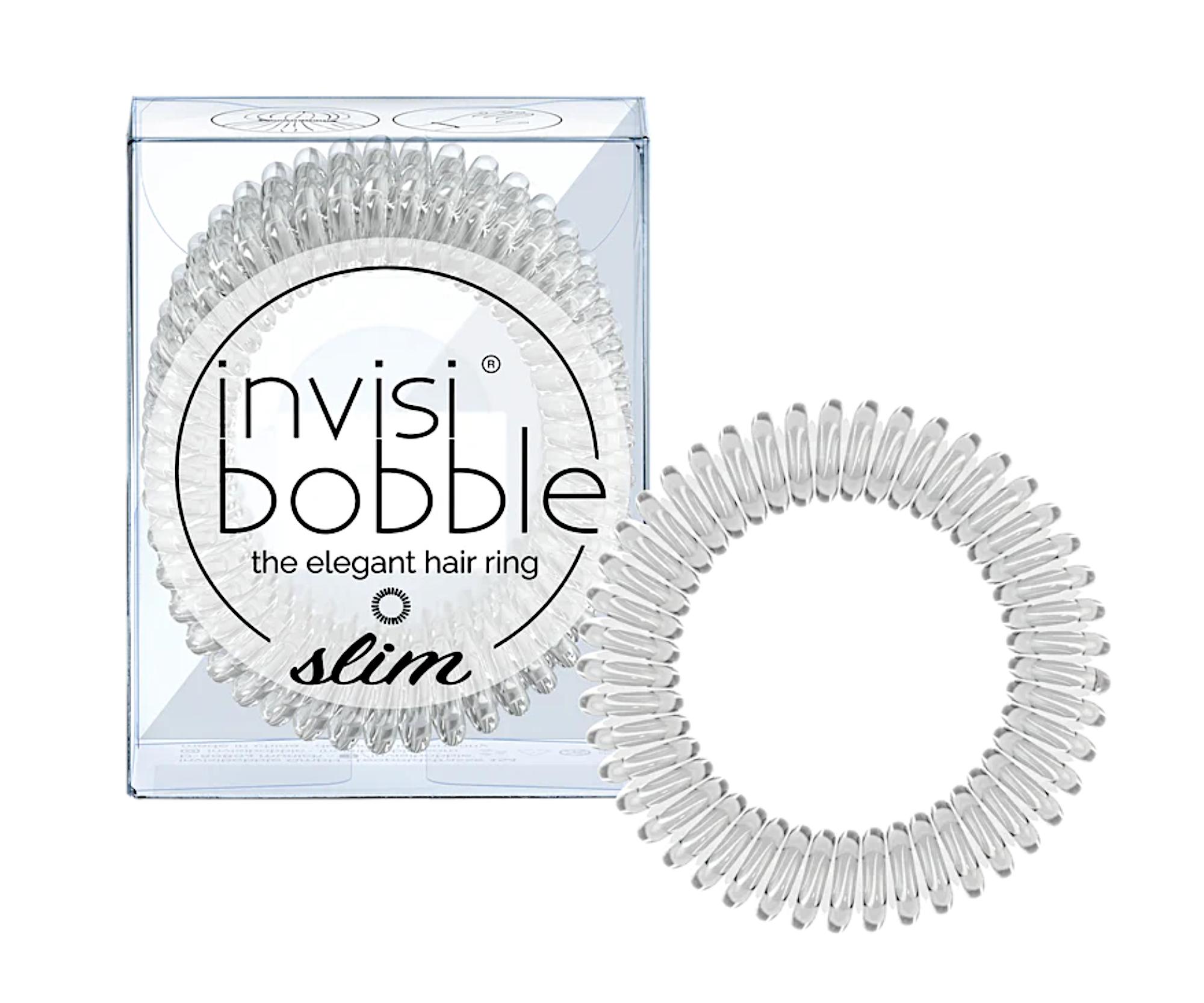 E-shop Tenká špirálová gumička do vlasov Invisibobble Slim Crystal Clear - číra, 3 ks (IB-SL-PC10002-2)