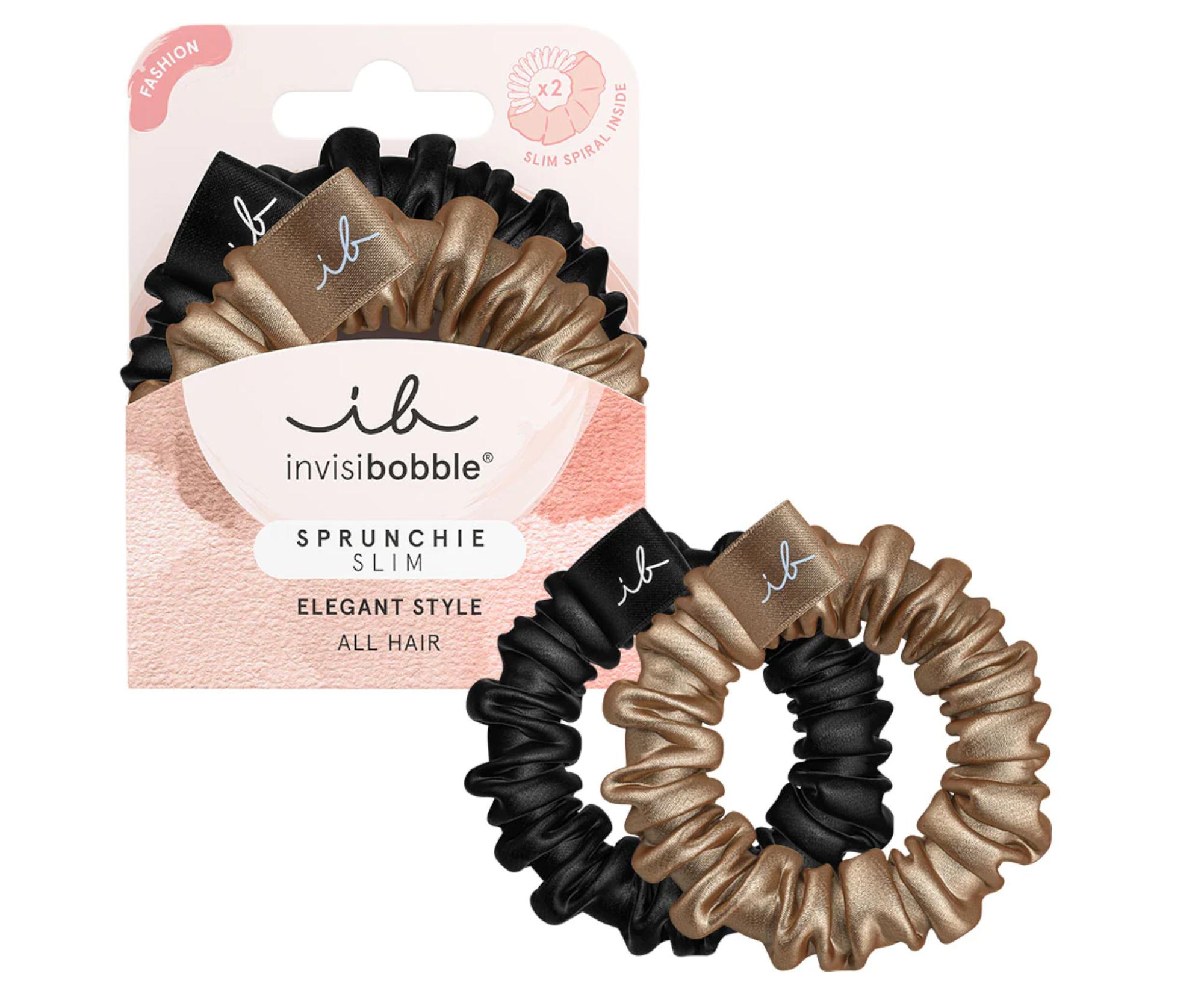 E-shop Ozdobné špirálové gumičky Invisibobble Sprunchie Slim True Gold - 2 ks + darček zadarmo