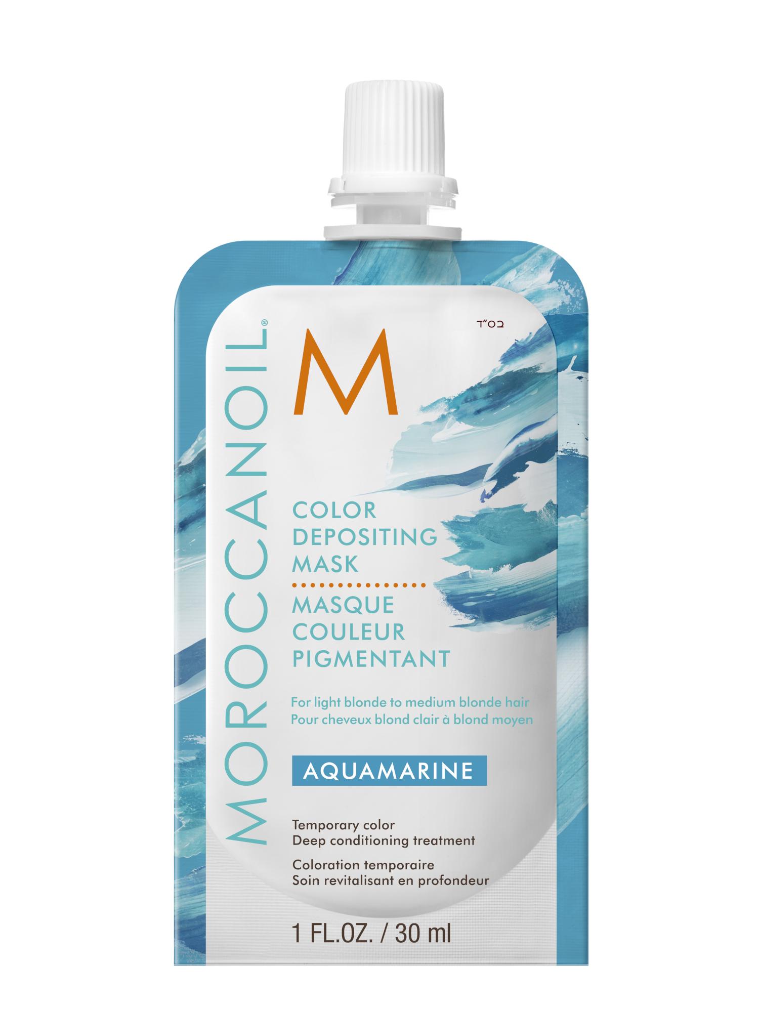 E-shop Tónujúca maska na vlasy Moroccanoil Color Depositing - Aquamarine, 30 ml + darček zadarmo