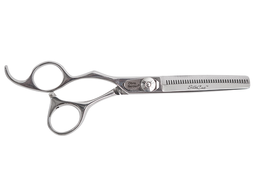 E-shop Efilačné nožnice pre ľavákov Olivia Garden SilkCut Thinner EUR 6,35 "- strieborné (T635L) + darček zadarmo