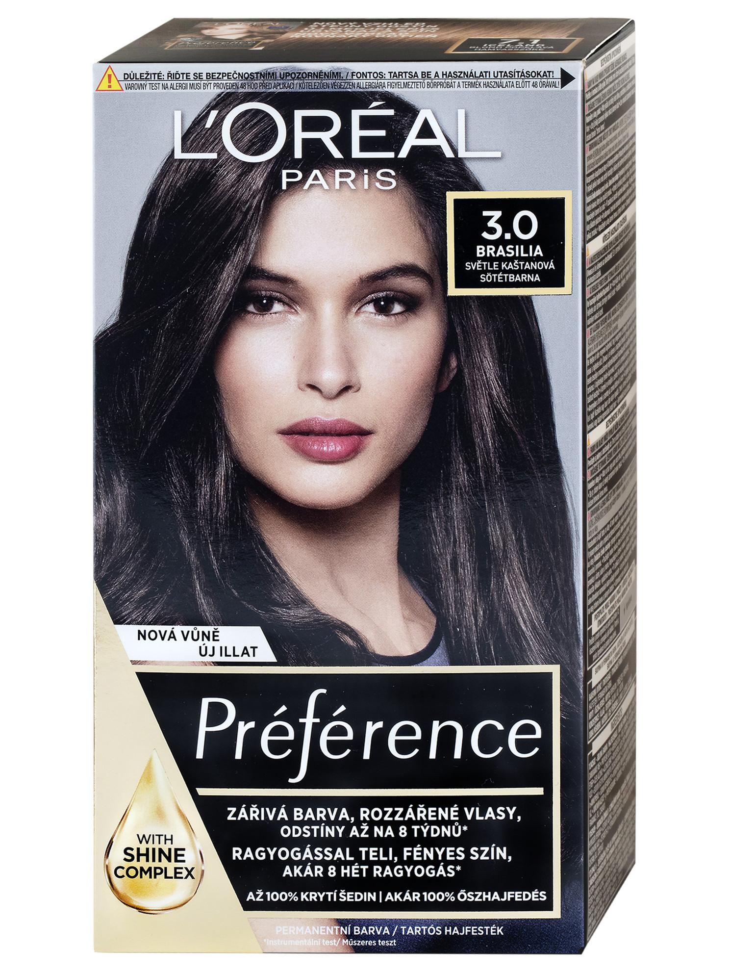 E-shop Permanentná farba Loréal Préférence 3/B hnedá tmavá - L’Oréal Paris + darček zadarmo