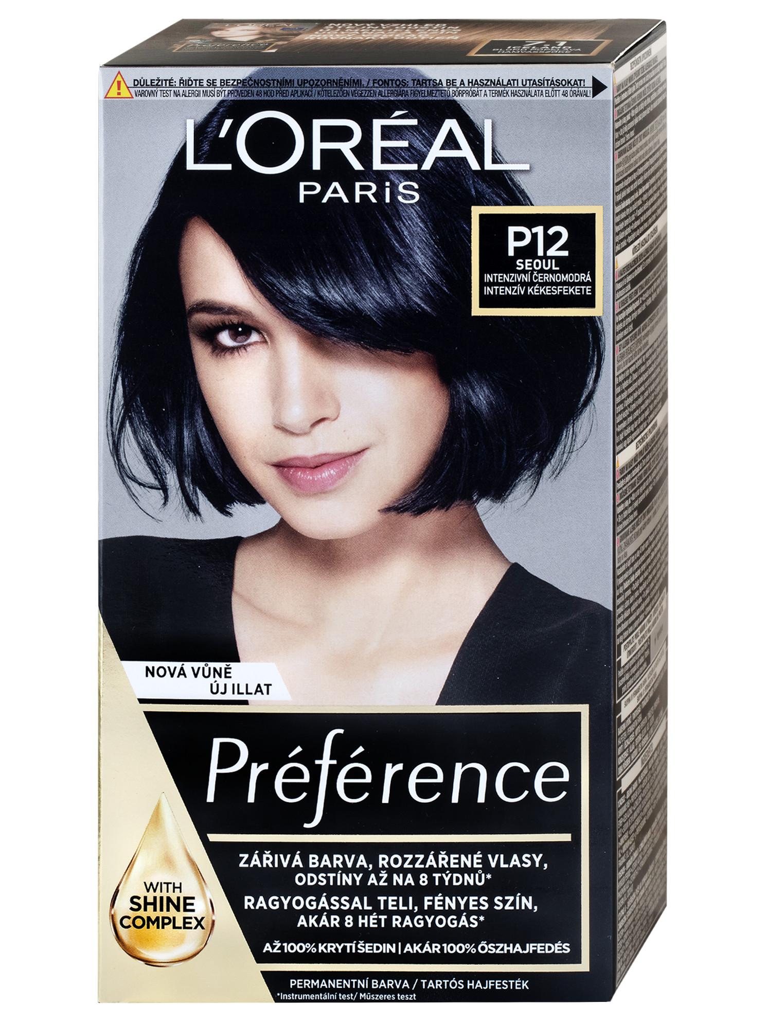 E-shop Permanentná farba Loréal Préférence P12 intenzívna čiernomodrá - L’Oréal Paris + darček zadarmo