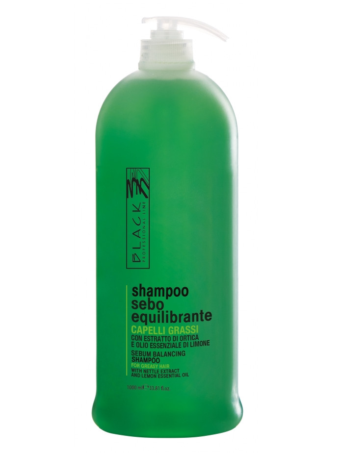 E-shop Šampón pre mastné vlasy a vlasovú pokožku Black Sebo Equilibrante - 1000 ml (01057) + darček zadarmo