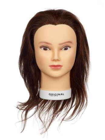E-shop Cvičná hlava s prírodnými vlasmi Original Best Buy Valeska - gaštanová, 15-40 cm (0030221) + darček zadarmo
