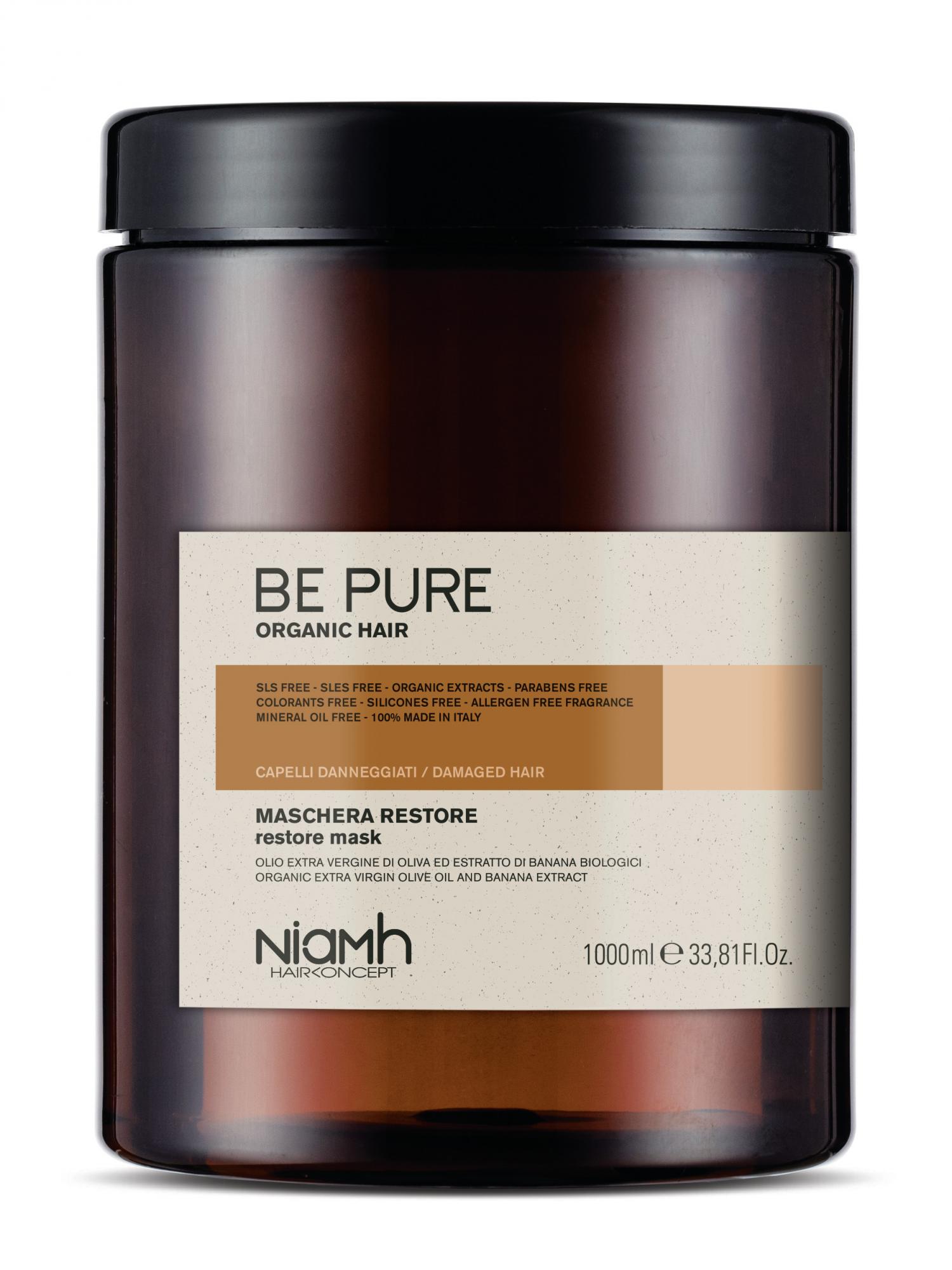 E-shop Maska pre poškodené vlasy Be Pure Restore Niamh - 1000 ml (1366) + darček zadarmo