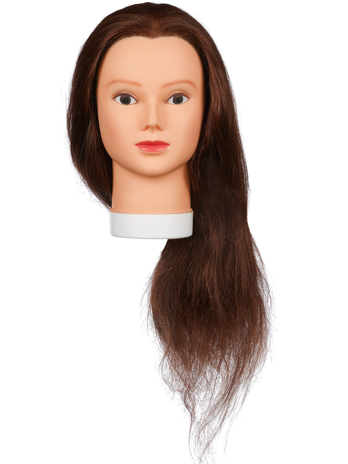 E-shop Cvičná hlava s prírodnými vlasmi Original Best Buy Elena - hnedá, 20-50 cm (0030261) + darček zadarmo
