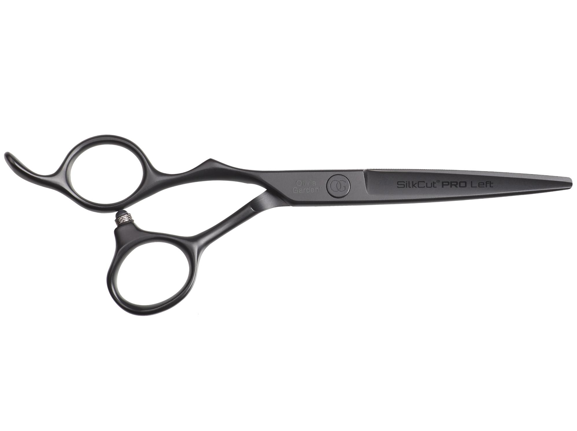 E-shop Kadernícke nožnice pre ľavákov Olivia Garden SilkCut Pro Matt Black - 5,75 " (PRO5.75L) + darček zadarmo