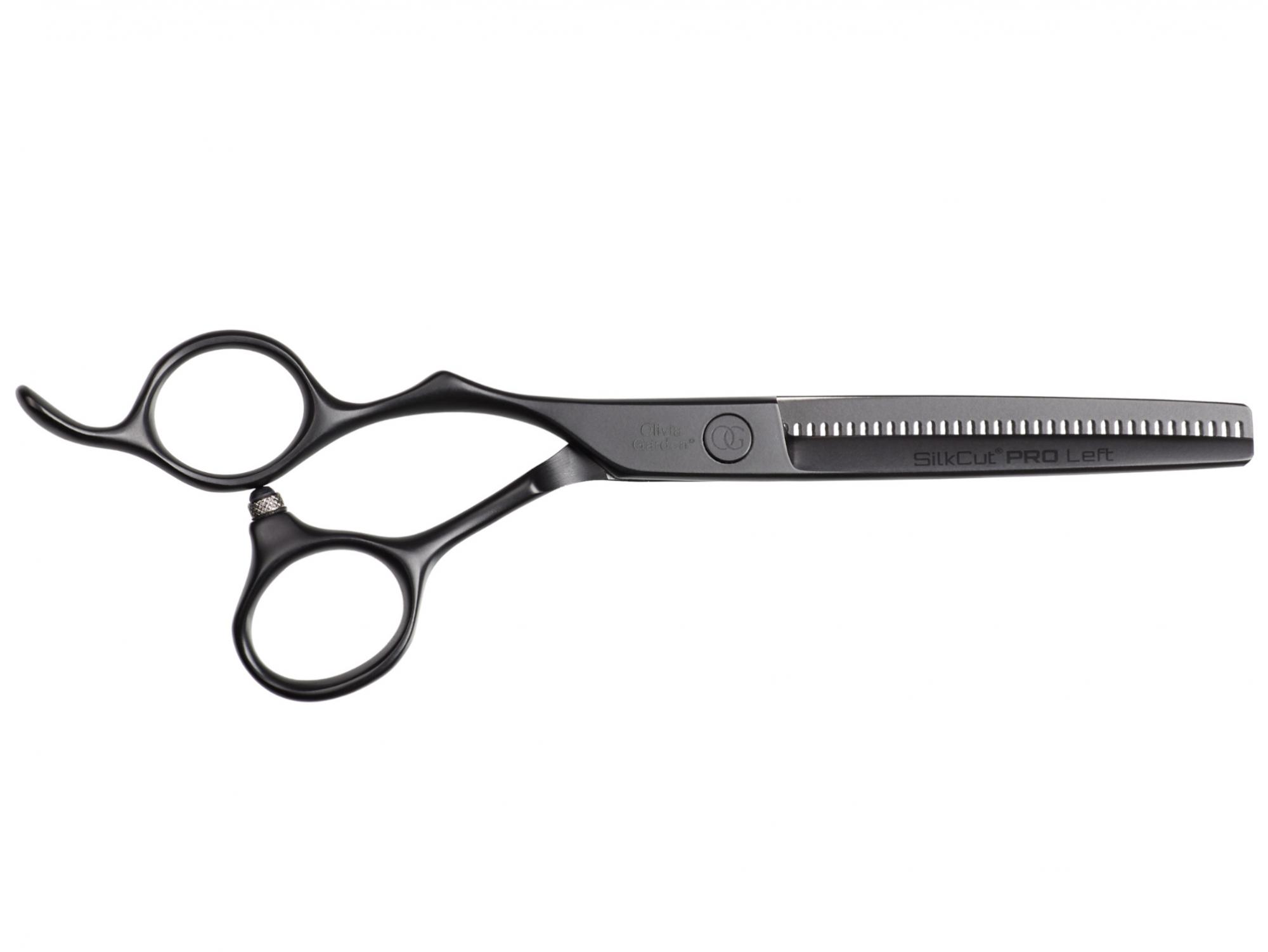 E-shop Efilačné nožnice pre ľavákov Olivia Garden SilkCut Pro Matt Black - 6,35 " (PROT6.35L) + darček zadarmo