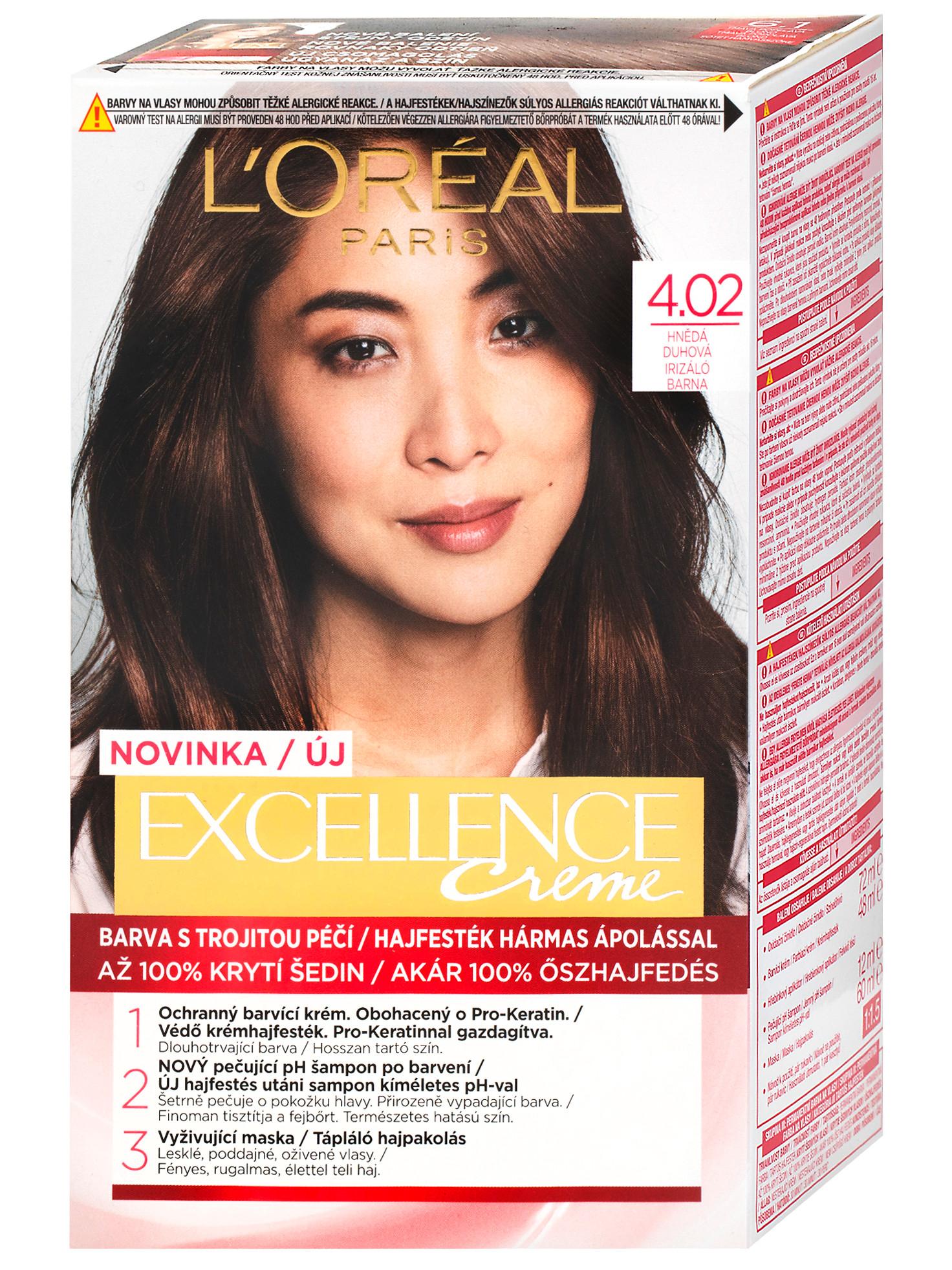E-shop Permanentná farba Loréal Excellence 4.02 hnedá dúhová - L’Oréal Paris + darček zadarmo