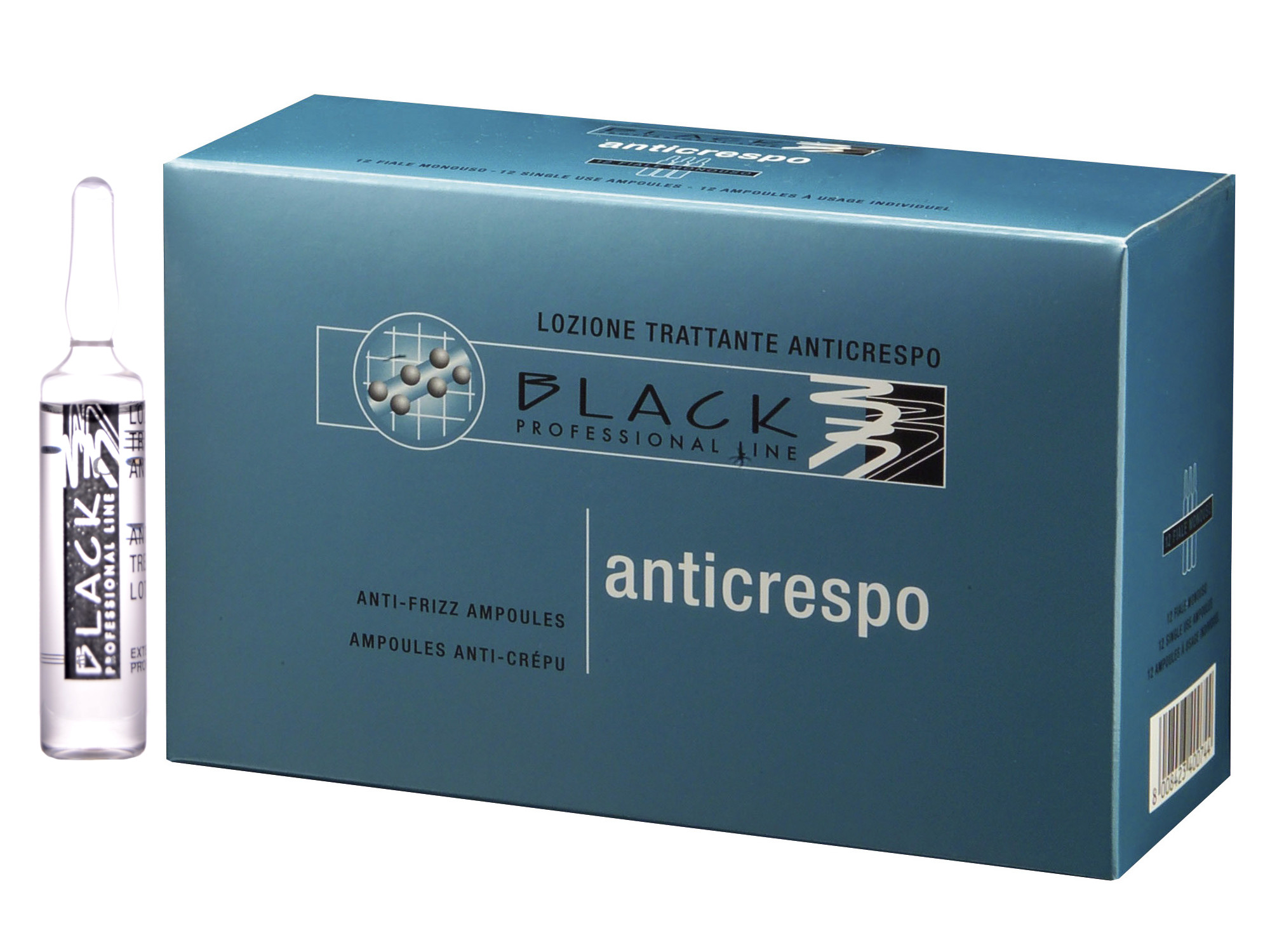 E-shop Ampulky pre odstránenie krepatosti z vlasov Black Anti-frizz - Anticrespo Hair Lotion - 12 x 10 ml (01075) + darček zadarmo