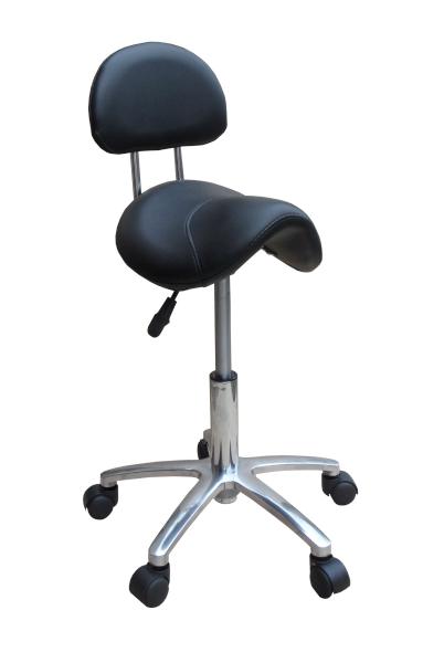 E-shop Taburet na kolieskach s opierkou Detail T2 - čierny (38) (DHS392b-38) + darček zadarmo