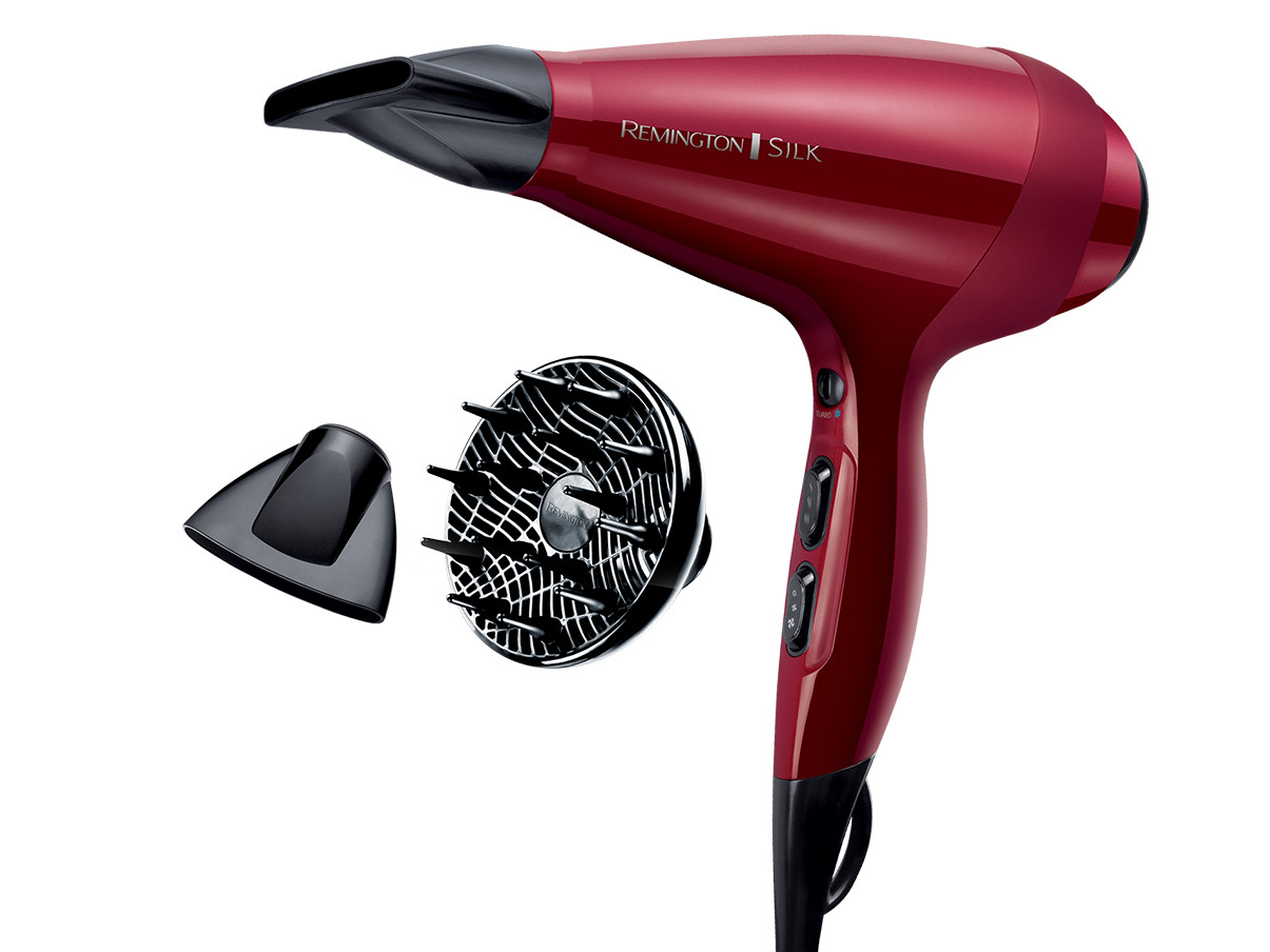 Fén na vlasy Remington Silk Dryer AC9096 - 2400 W, červený + darček zadarmo.