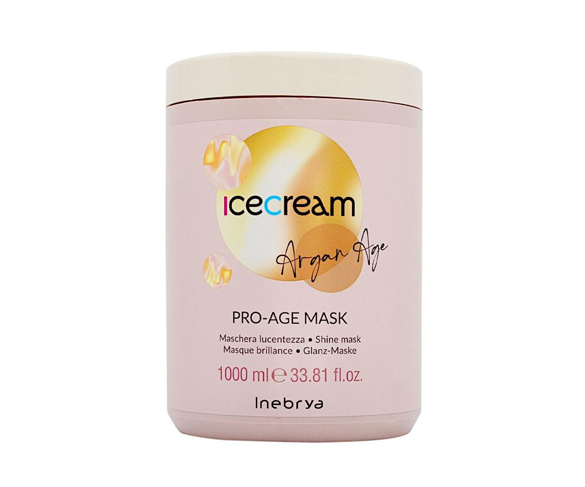 E-shop Maska pre žiarivý lesk vlasov Inebrya Ice Cream Argan Age Pro-Age Mask - 1000 ml (771026333) + darček zadarmo