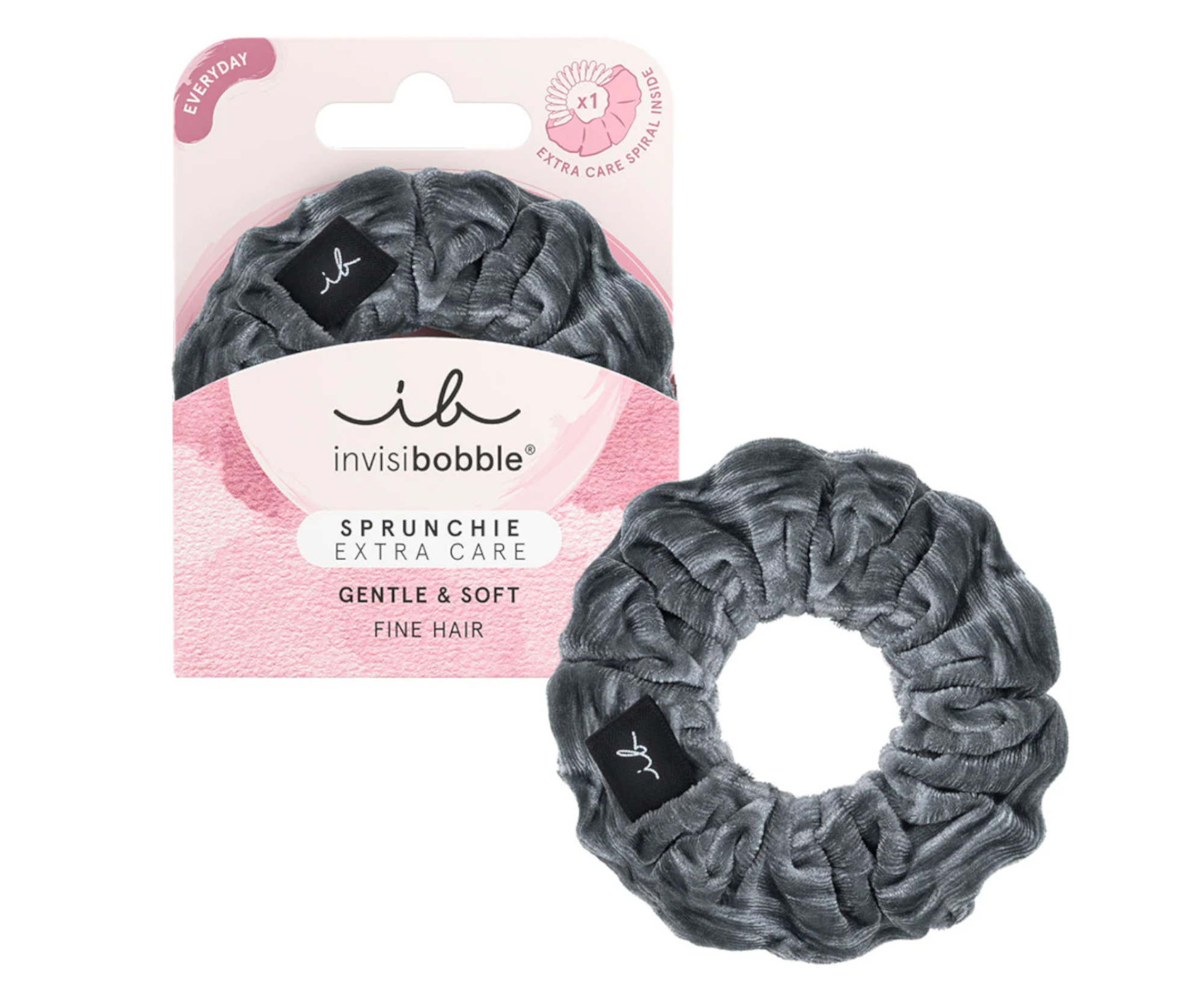 E-shop Ozdobná špirálová gumička Invisibobble Sprunchie Extra Care Soft As Silk - strieborná + darček zadarmo