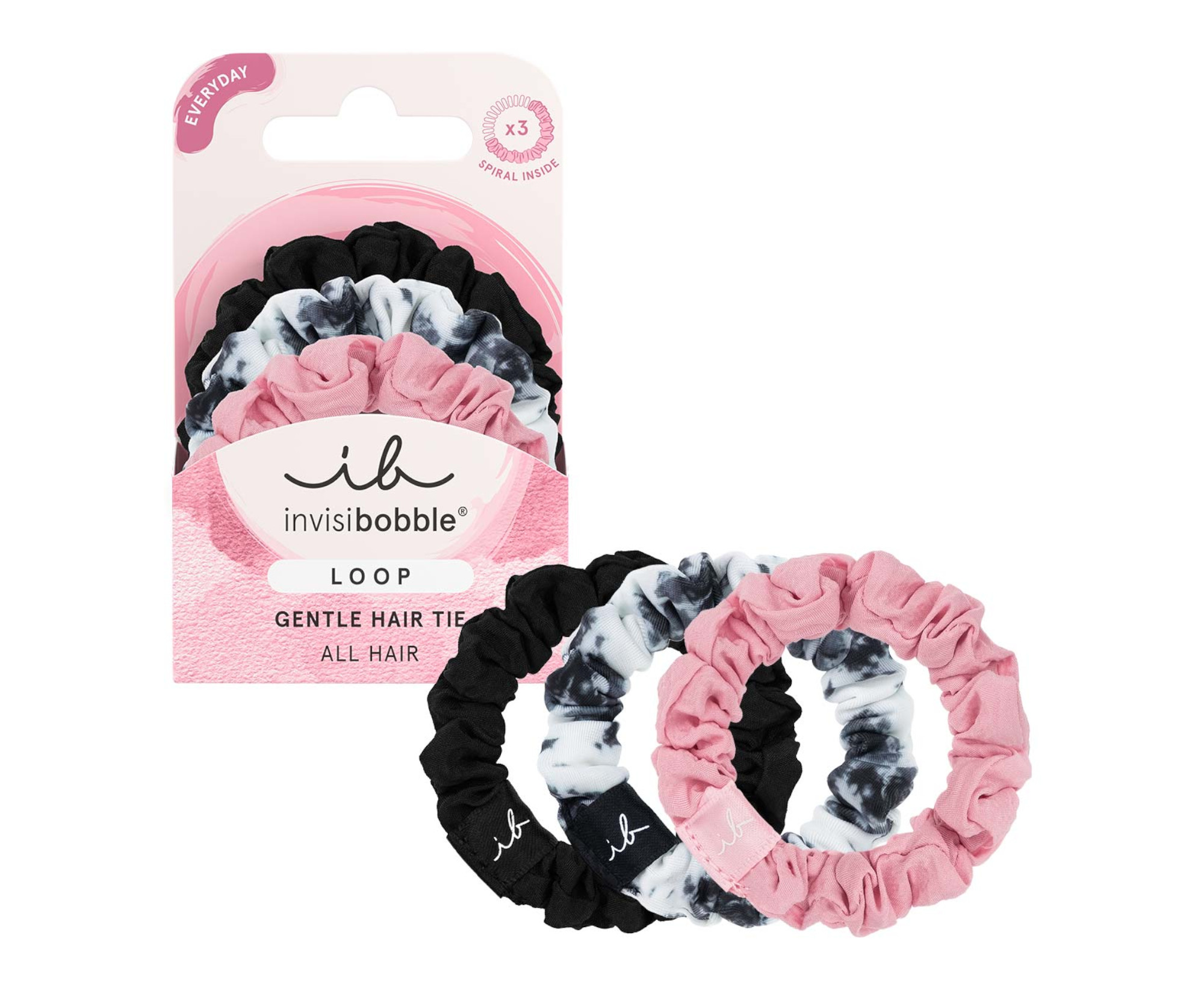 E-shop Ozdobné špirálové gumičky Invisibobble Sprunchie Loop Be Gentle - 3 ks + darček zadarmo
