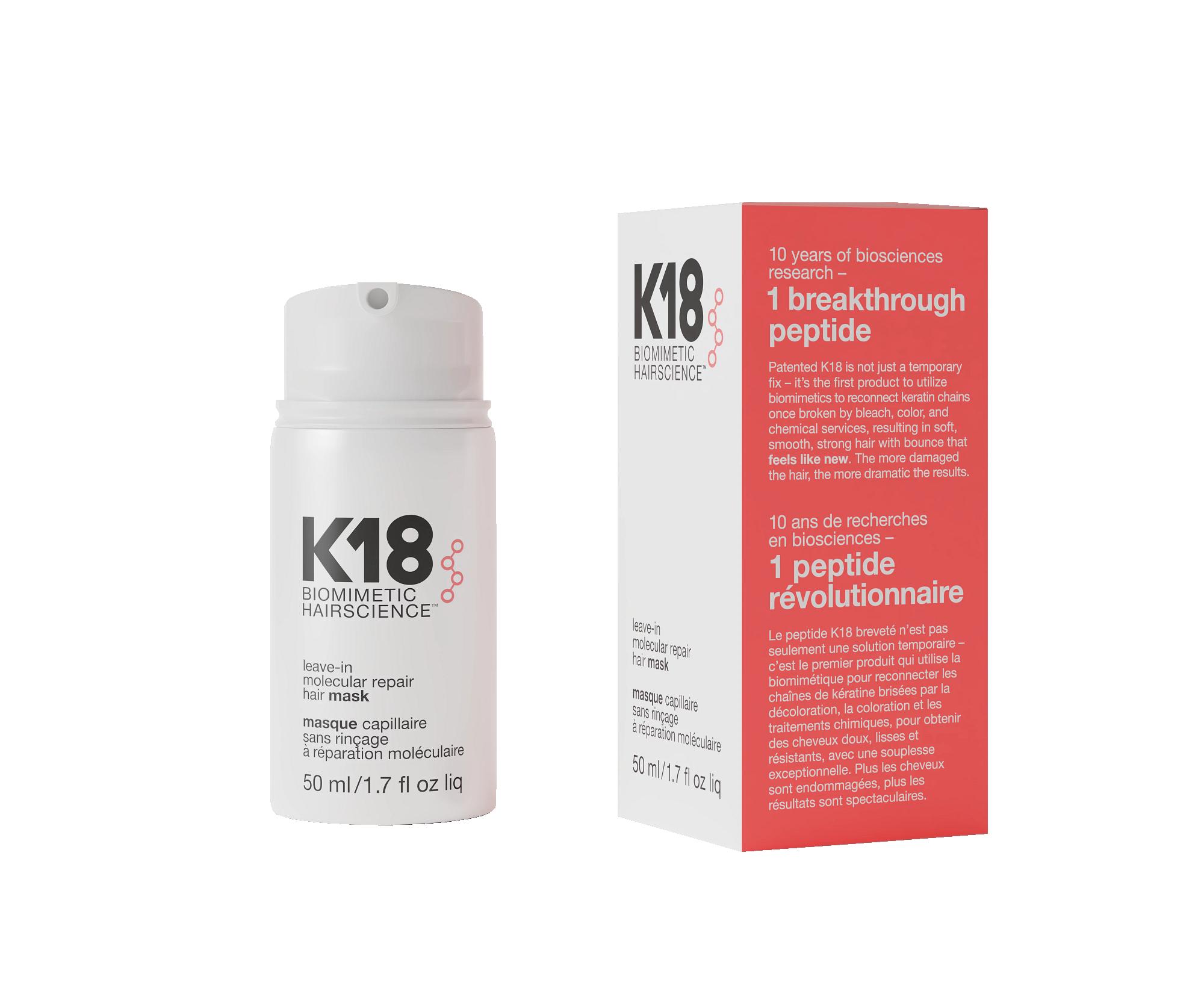 E-shop Bezoplachová maska pre obnovu poškodených vlasov K18 Hair Molecular Repair Mask - 50 ml + darček zadarmo