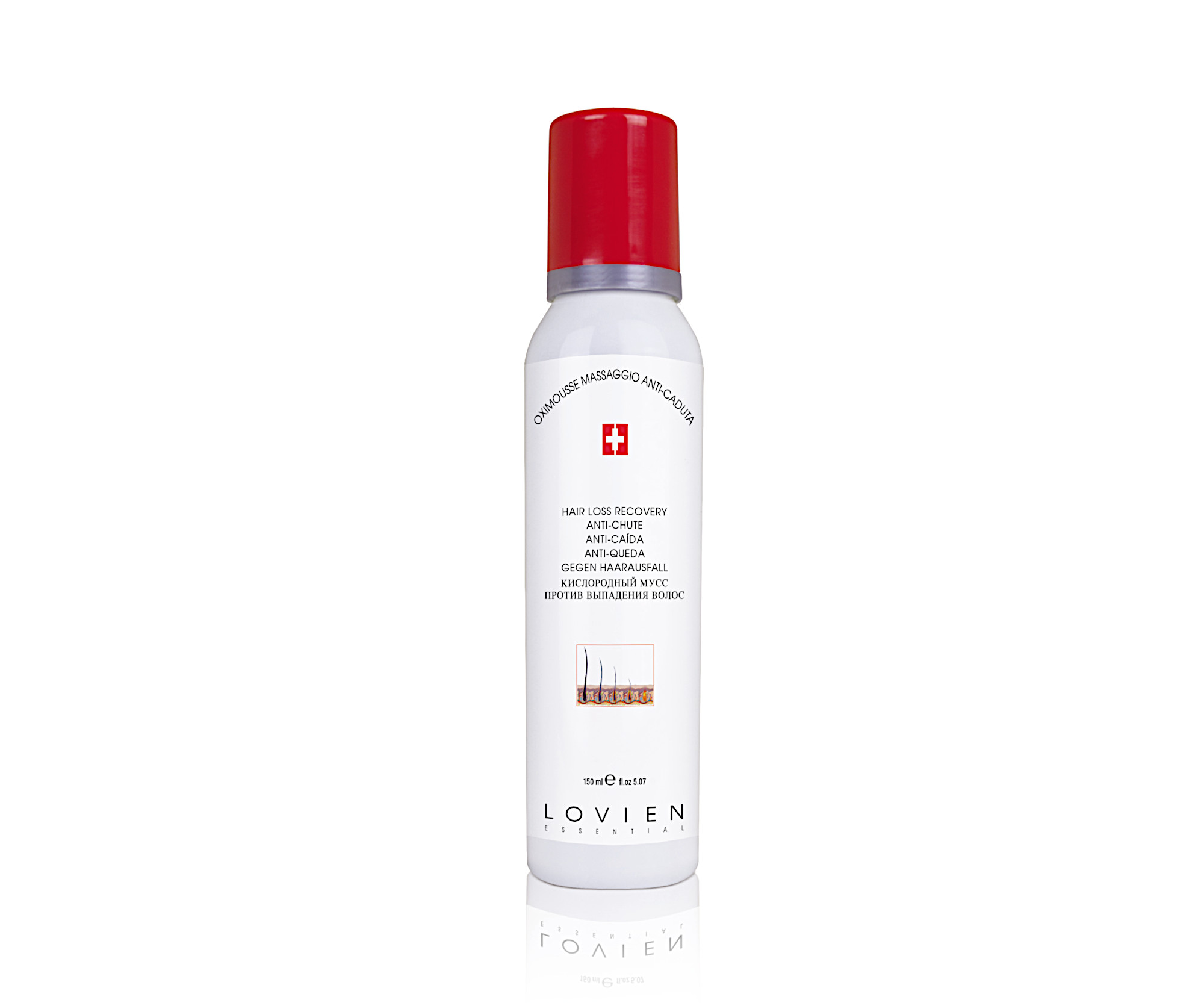 E-shop Pena na posilnenie a výživu vlasov Lovien Essential Oximousse Massaggio Hair Loss Recovery - 150 ml (131) + darček zadarmo