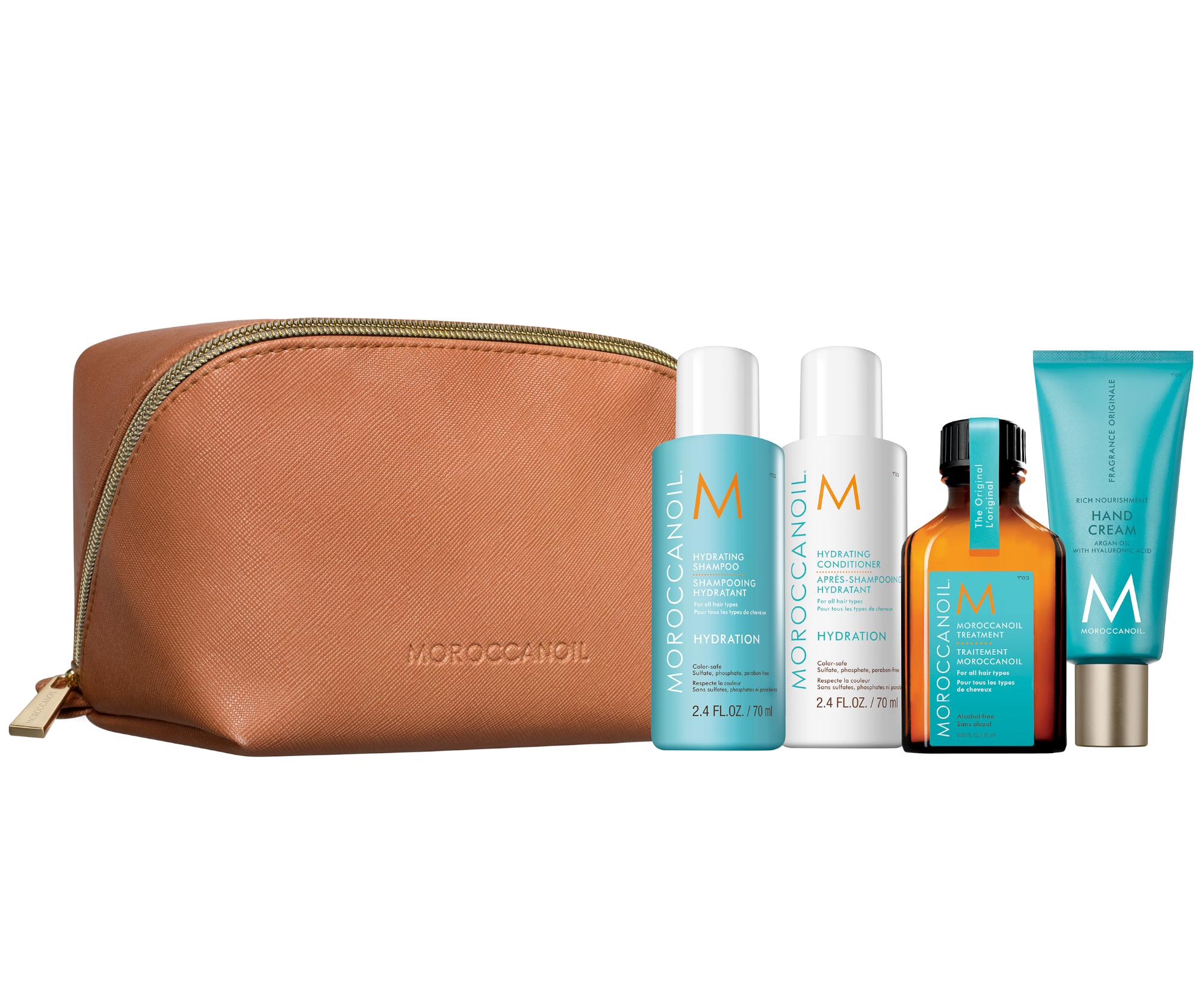 E-shop Darčeková sada na hydratáciu vlasov Moroccanoil Travel Set Hydration + taštička zadarmo + darček zadarmo