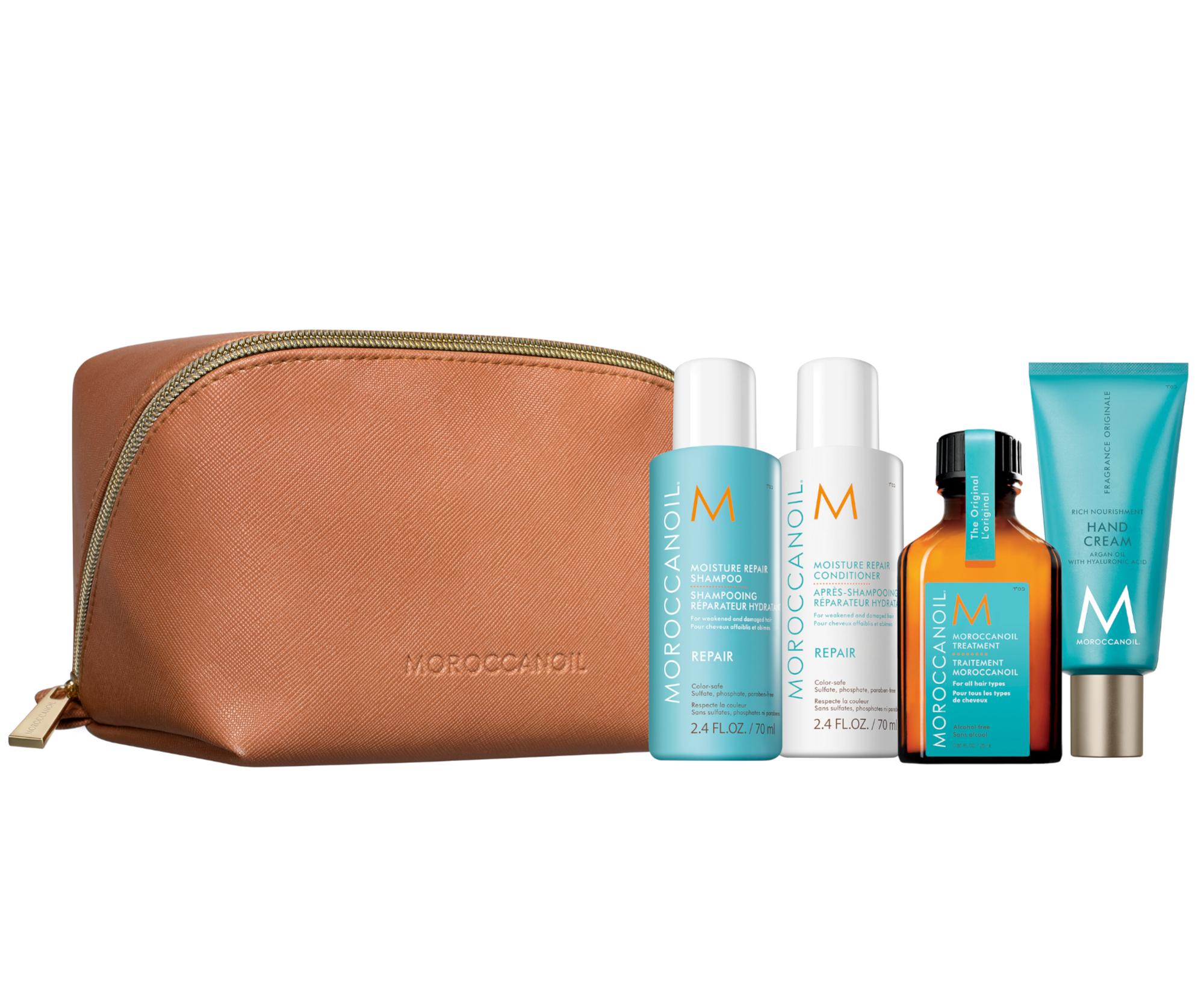 E-shop Cestovná sada pre regeneráciu suchých vlasov Moroccanoil Travel Set Repair + taštička zadarmo + darček zadarmo