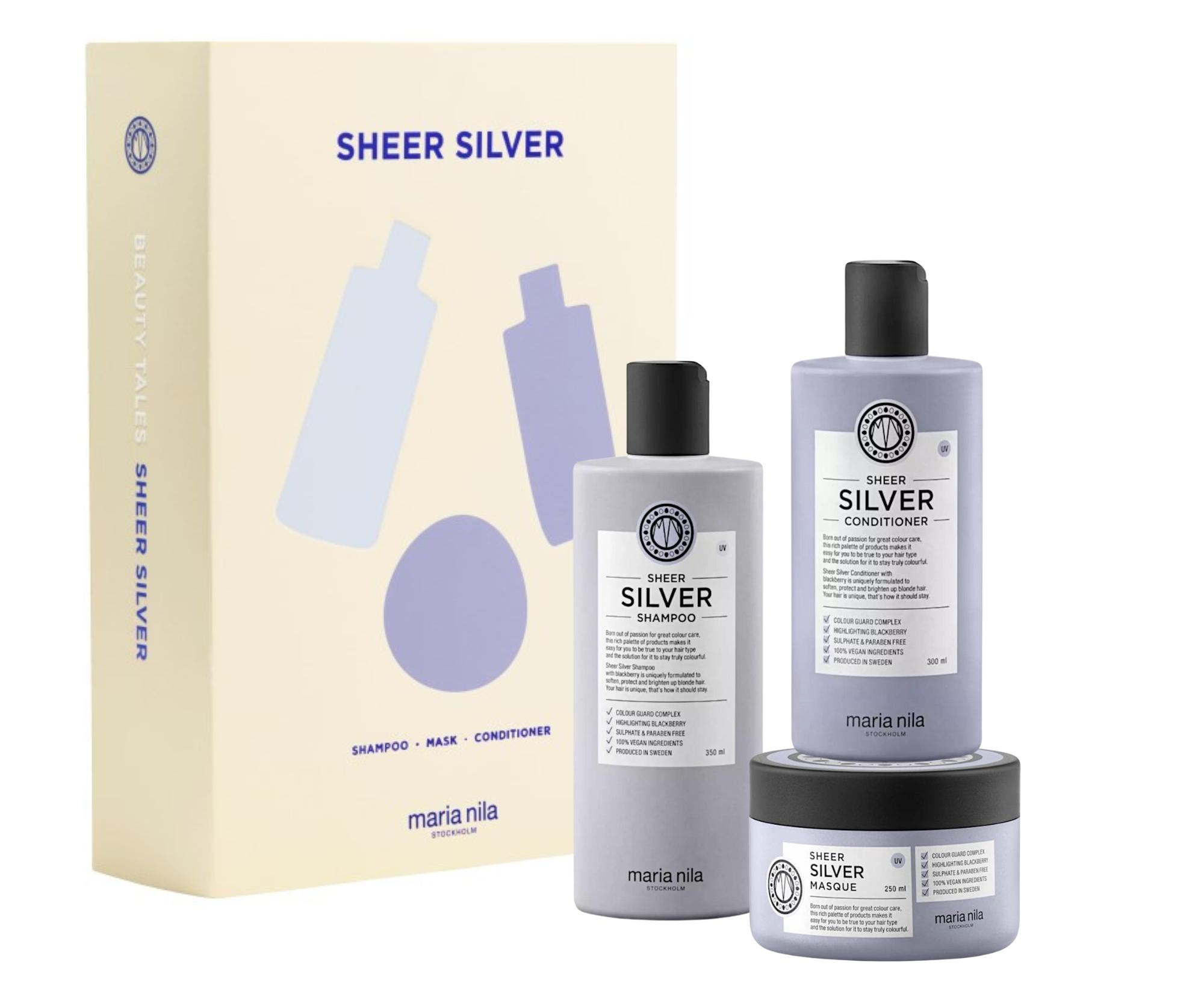 E-shop Darčeková sada na neutralizáciu nežiaducich žltých tónov Maria Nila Sheer Silver + darček zadarmo