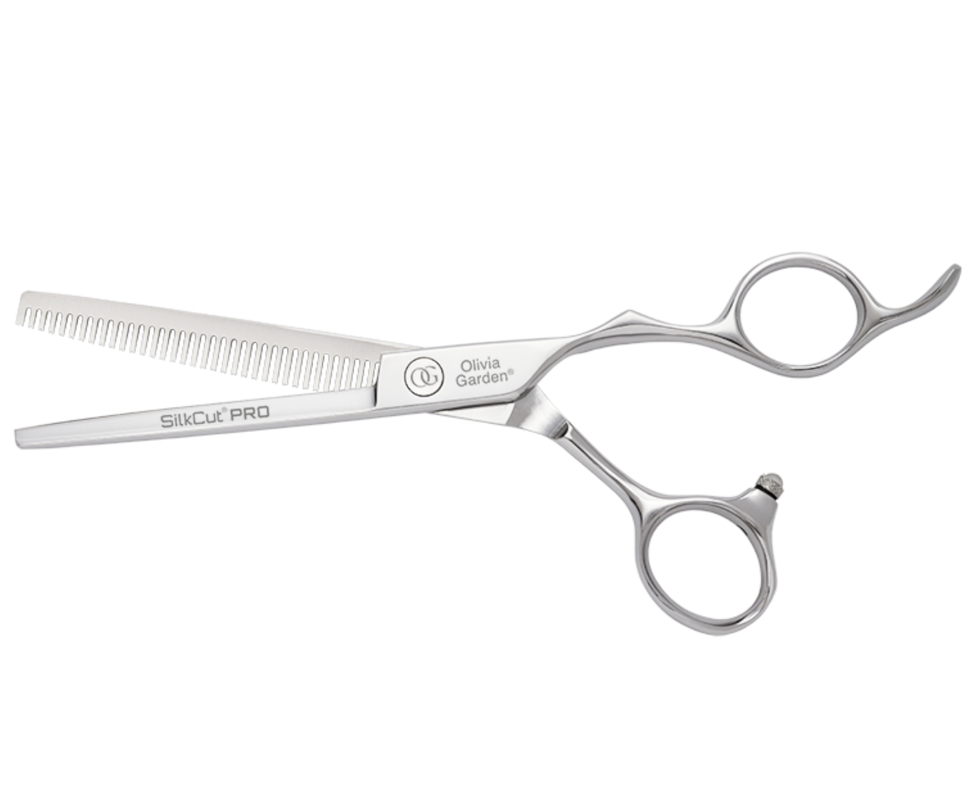 E-shop Efilačné nožnice s mikroozubením Olivia Garden SilkCut® Pro Thinner EUR 6,35" strieborné (SIT-PRO6.35) + darček zadarmo
