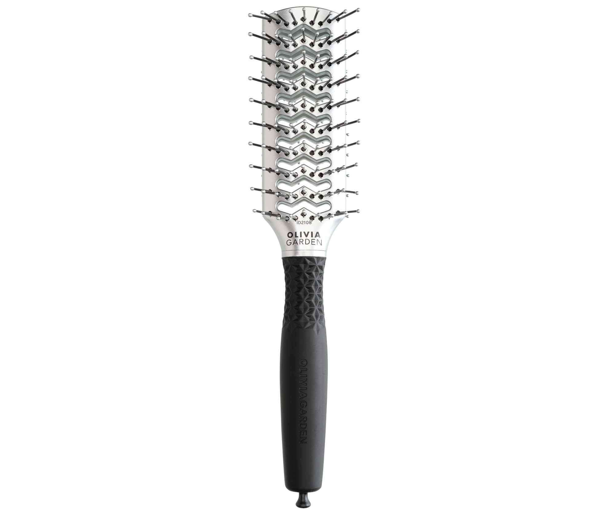 E-shop Obojstranná fúkacia kefa na vlasy Olivia Garden 2in1 Essential Tunnel Silver - strieborná (ID2108) + darček zadarmo