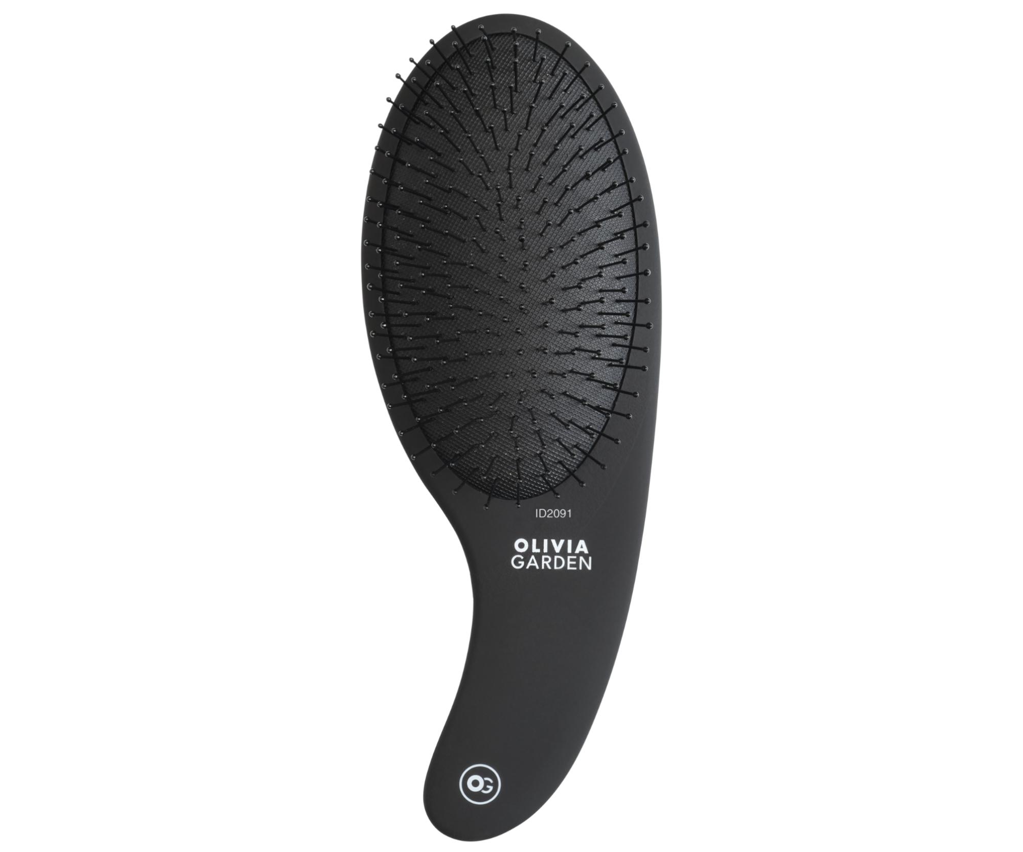 E-shop Kefa na rozčesávanie vlasov s nylonovými štetinami Olivia Garden Curve - čierna (ID2091) + darček zadarmo
