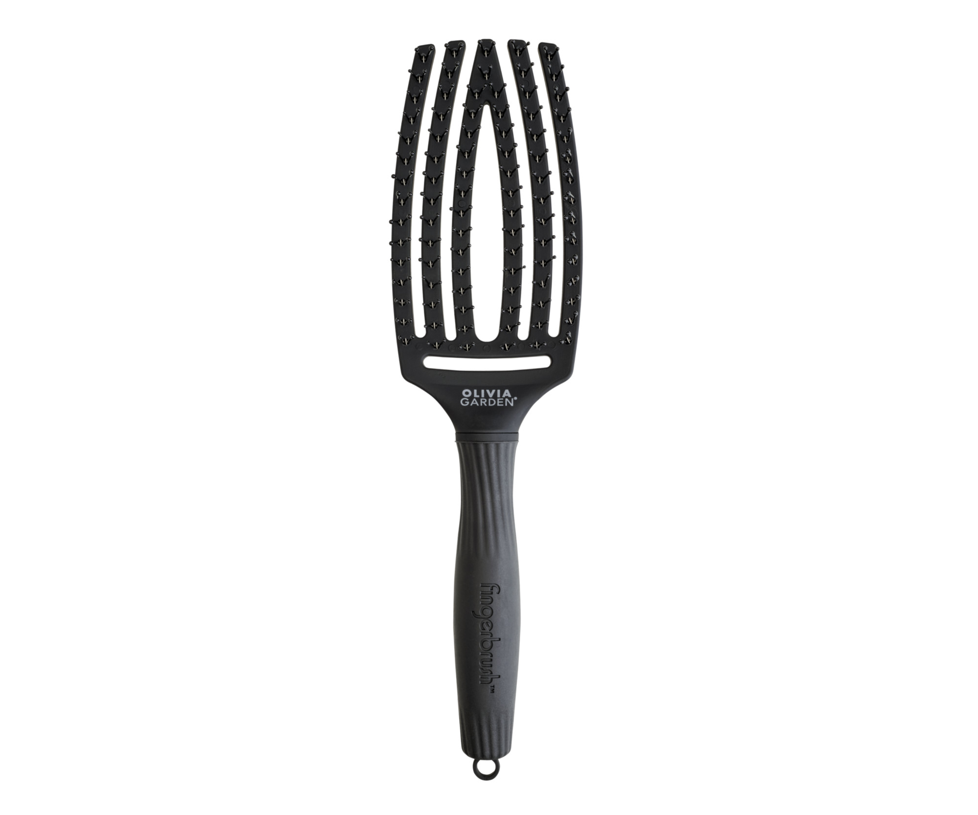 E-shop Kefa Olivia Garden Fingerbrush Double Bristles M - čierna (FB1PC-DET) + darček zadarmo
