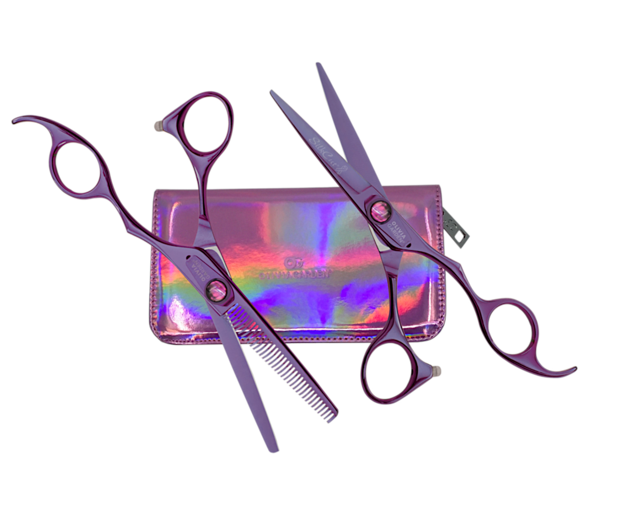 E-shop Sada kaderníckych nožníc 5,75" a efilačných nožníc 6,35" Olivia Garden SilkCut ThinkPink Edition (575/635TP2023) + darček zadarmo