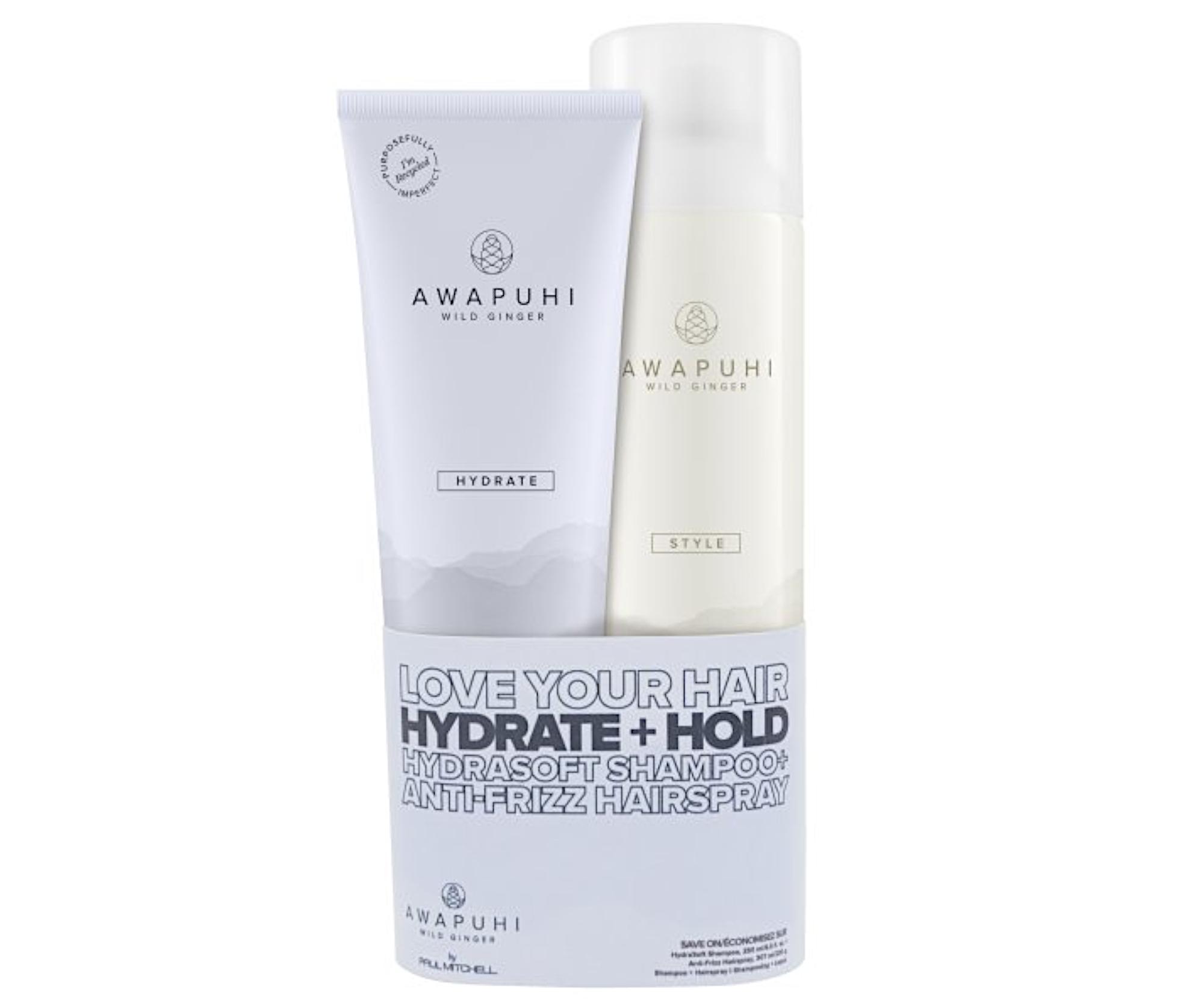 E-shop Sada na hydratáciu a styling vlasov Paul Mitchell Awapuhi Hydrate and Hold Save Duo - šampón + fixačný sprej (731250) + darček zadarmo