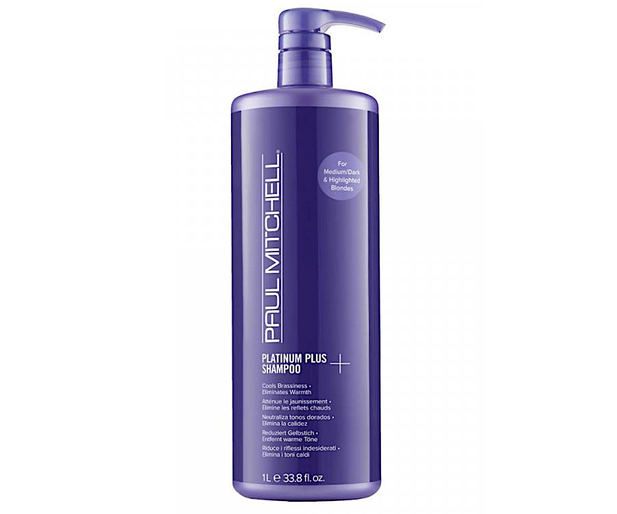 E-shop Šampón na neutralizáciu žltých tónov Paul Mitchell Platinum Plus Shampoo - 1000 ml + darček zadarmo