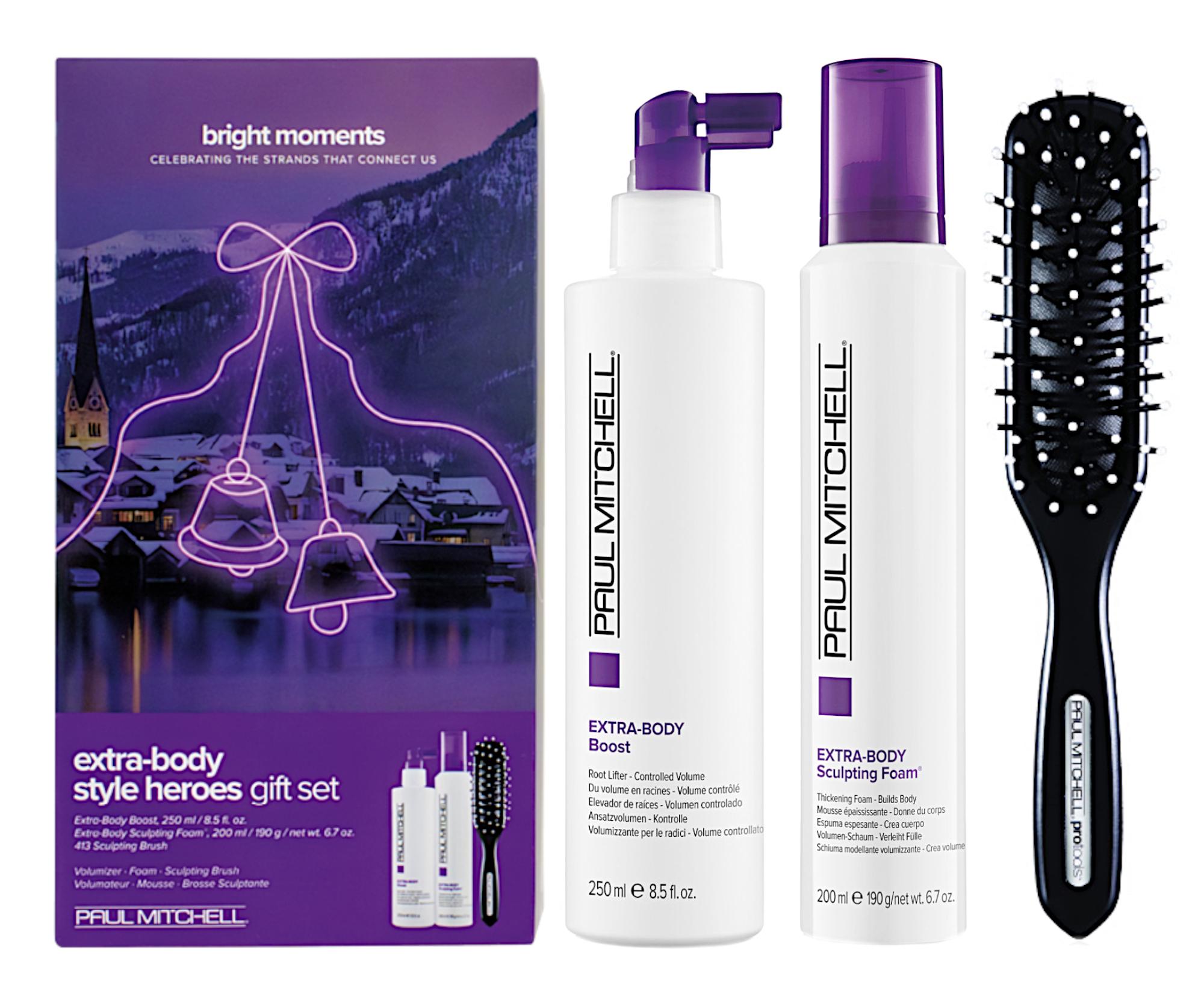 E-shop Darčeková stylingová sada pre objem vlasov Paul Mitchell Extra-Body Style Heroes Bright Moments (703949) + darček zadarmo