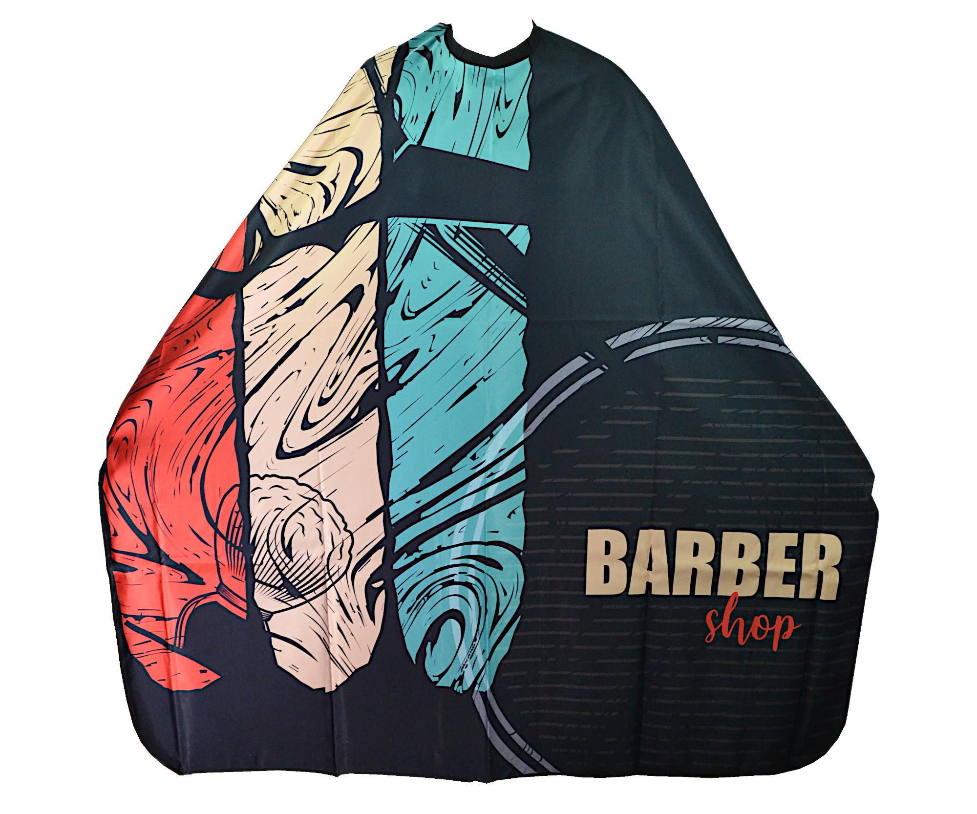 E-shop Pánska pláštenka na strihanie vlasov a fúzov Eurostil Professional Barber - čierna s potlačou (07935) + darček zadarmo