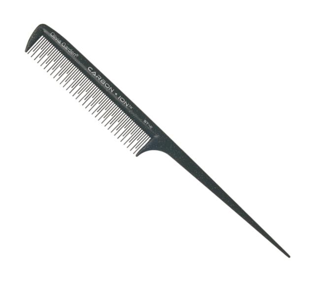 E-shop Tupírovací hrebeň s plastovým hrotom Olivia Garden Carbon - ST-2 (2032847, ST2)
