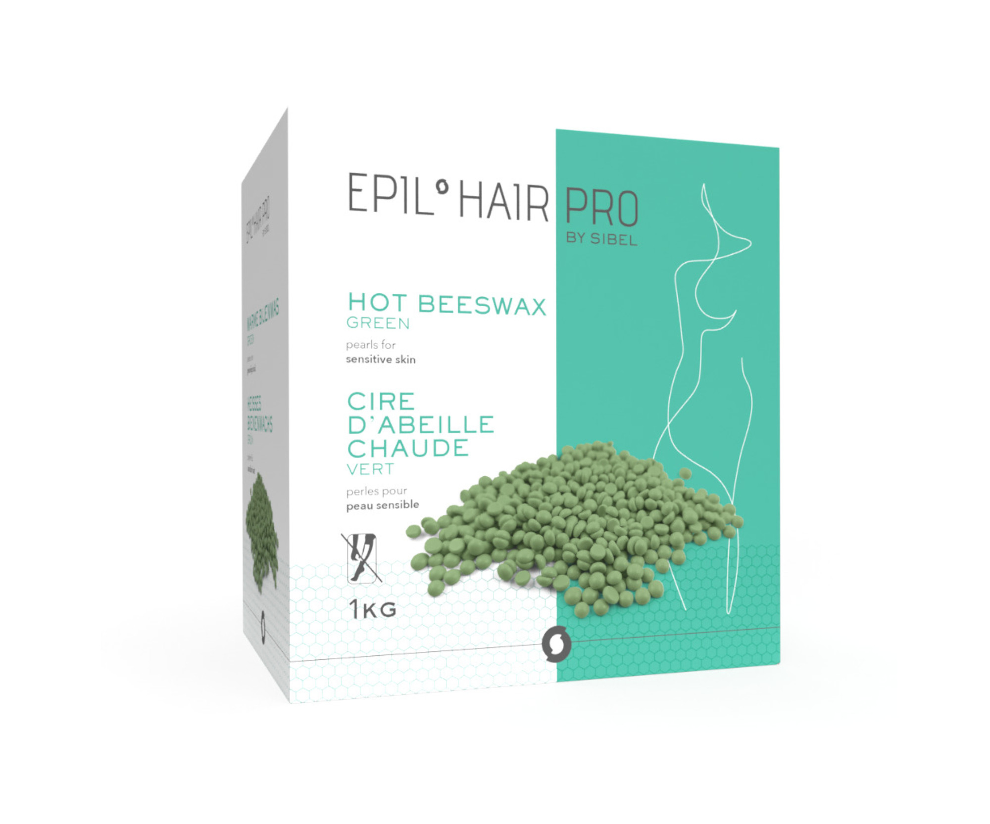 E-shop Depilačný vosk na citlivú pokožku Sibel Hot Beeswax Pearls - zelený, 1000 g (7410447) + darček zadarmo