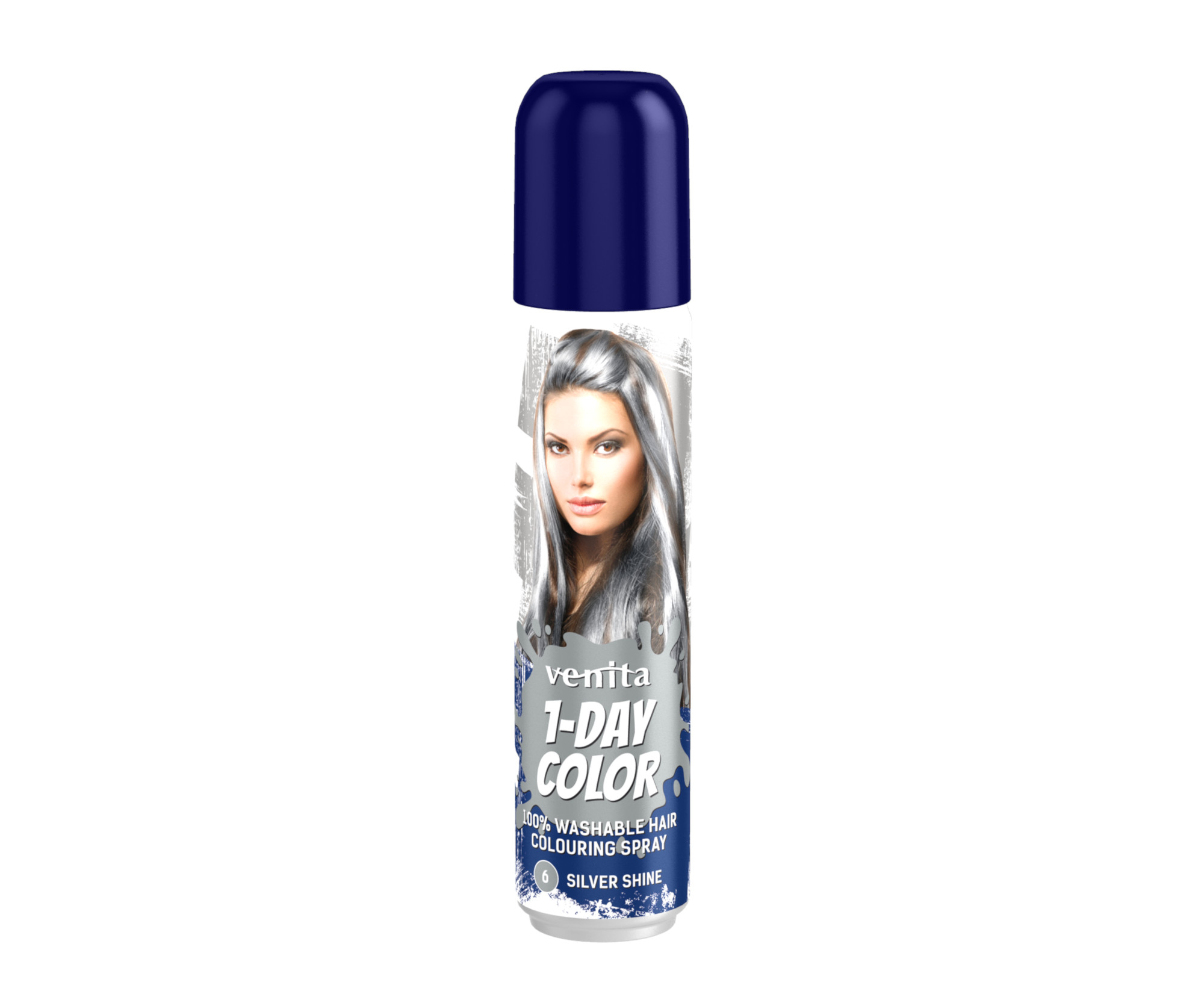 E-shop Farebný sprej na vlasy Venita 1-Day Color Silver Shine - 50 ml, strieborne lesklá (CSS06)
