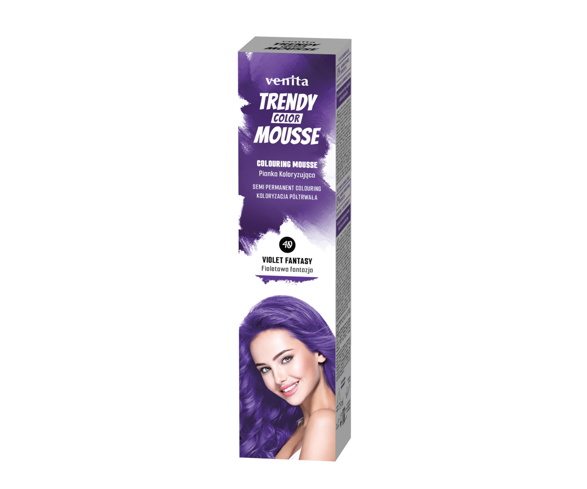 E-shop Farebné penové tužidlo Venita Trendy Color Mousse Violet Fantasy - 75 ml, fialová (40VF)
