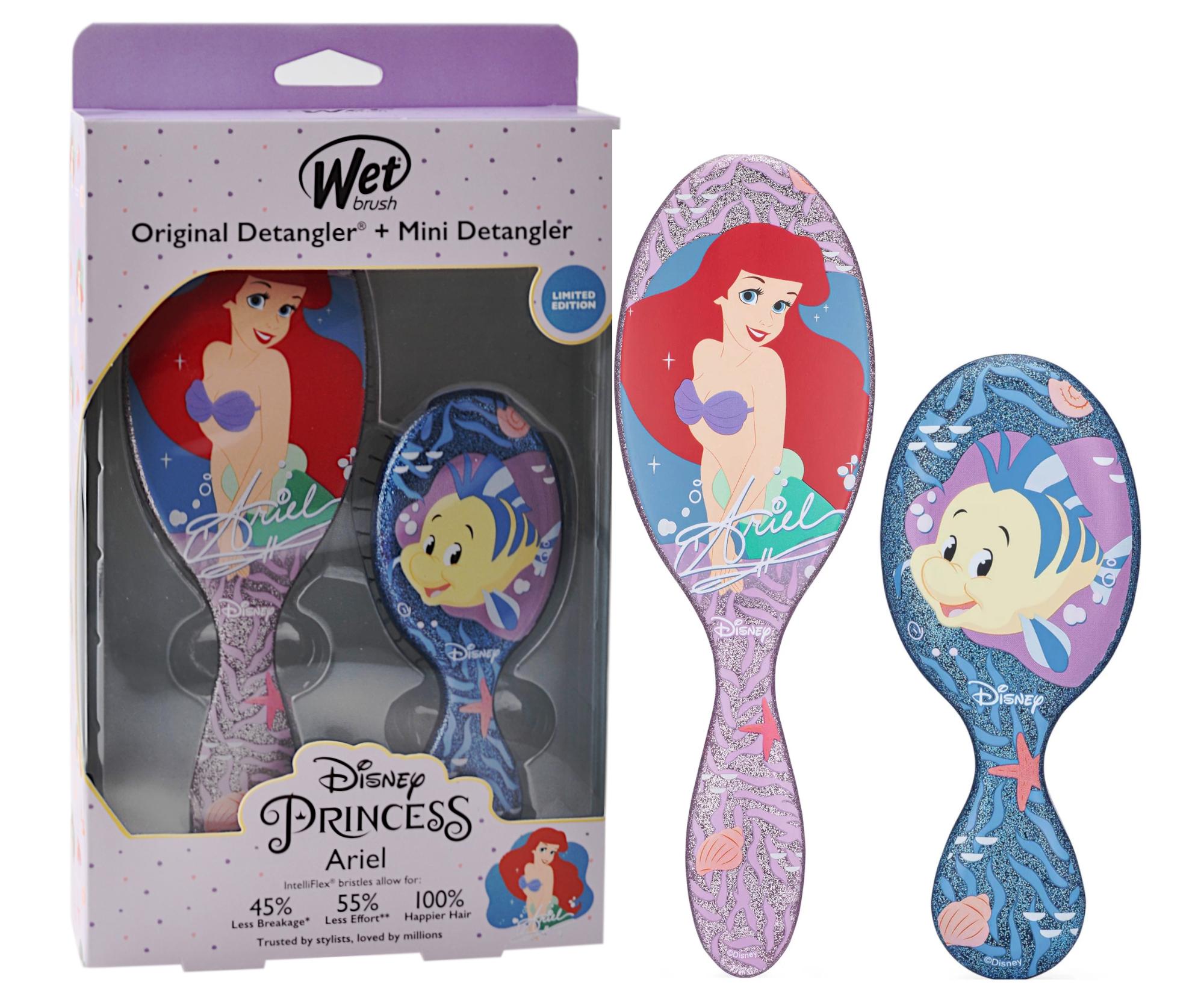 E-shop Darčeková sada kief na vlasy Wet Brush Original Detangler a Mini Detangler Disney Princess Ariel + darček zadarmo