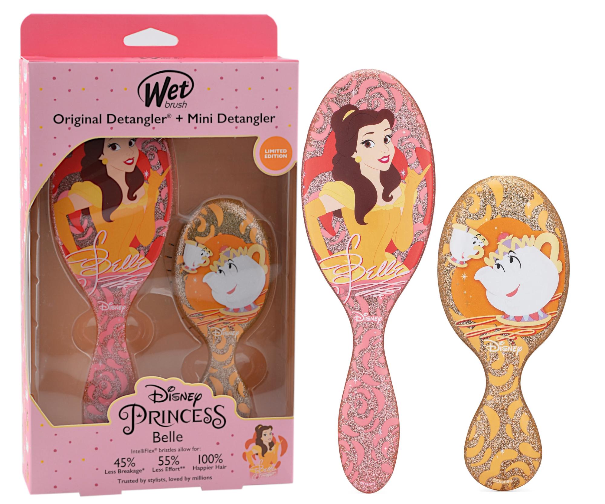 E-shop Darčeková sada kief na vlasy Wet Brush Original Detangler a Mini Detangler Disney Princess Belle + darček zadarmo