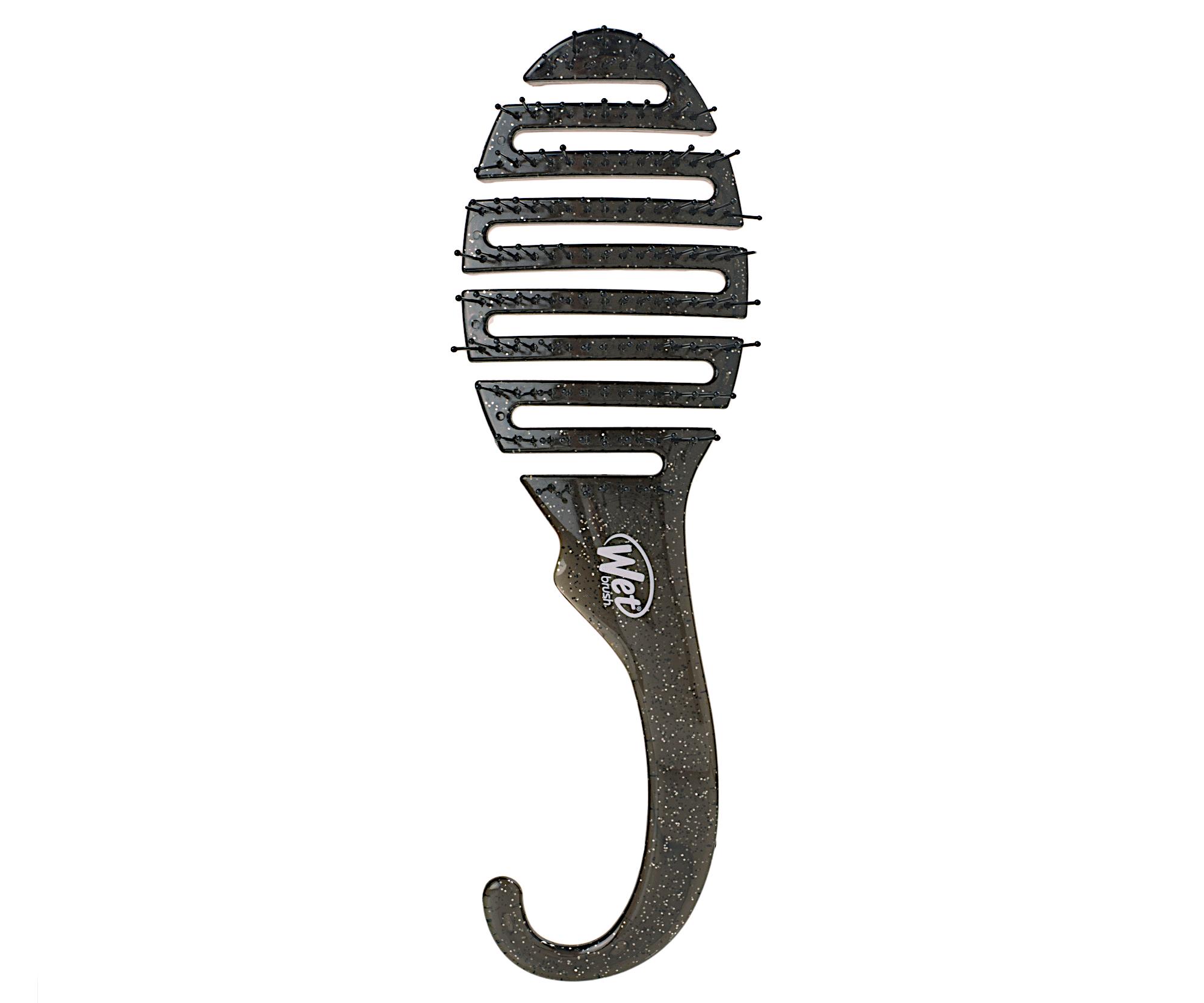 E-shop Kefa na rozčesávanie vlasov Wet Brush Shower Detangler Garden Glitter Black - trblietavá čierna (0217276) + darček zadarmo